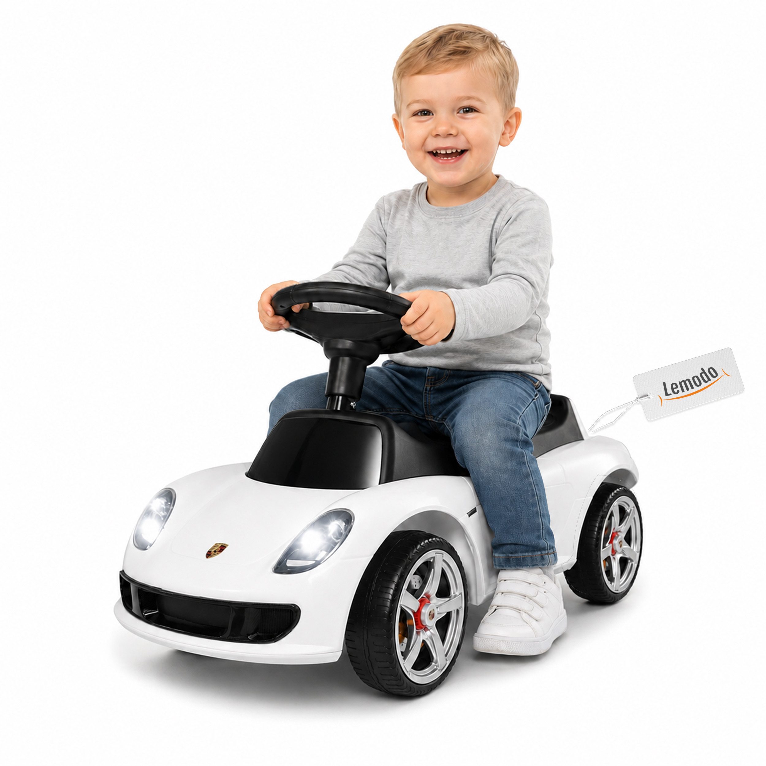 Lemodo Rutscherauto Porsche Carrera GT lizenziert für Kinder ab 18 Monaten, leiselaufende Kunststoffräder