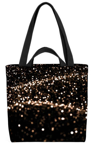 VOID Henkeltasche (1-tlg), Nachtlichter Schwarz Punkte elegant Glitzer Lichter Nacht Sterne Dekorat