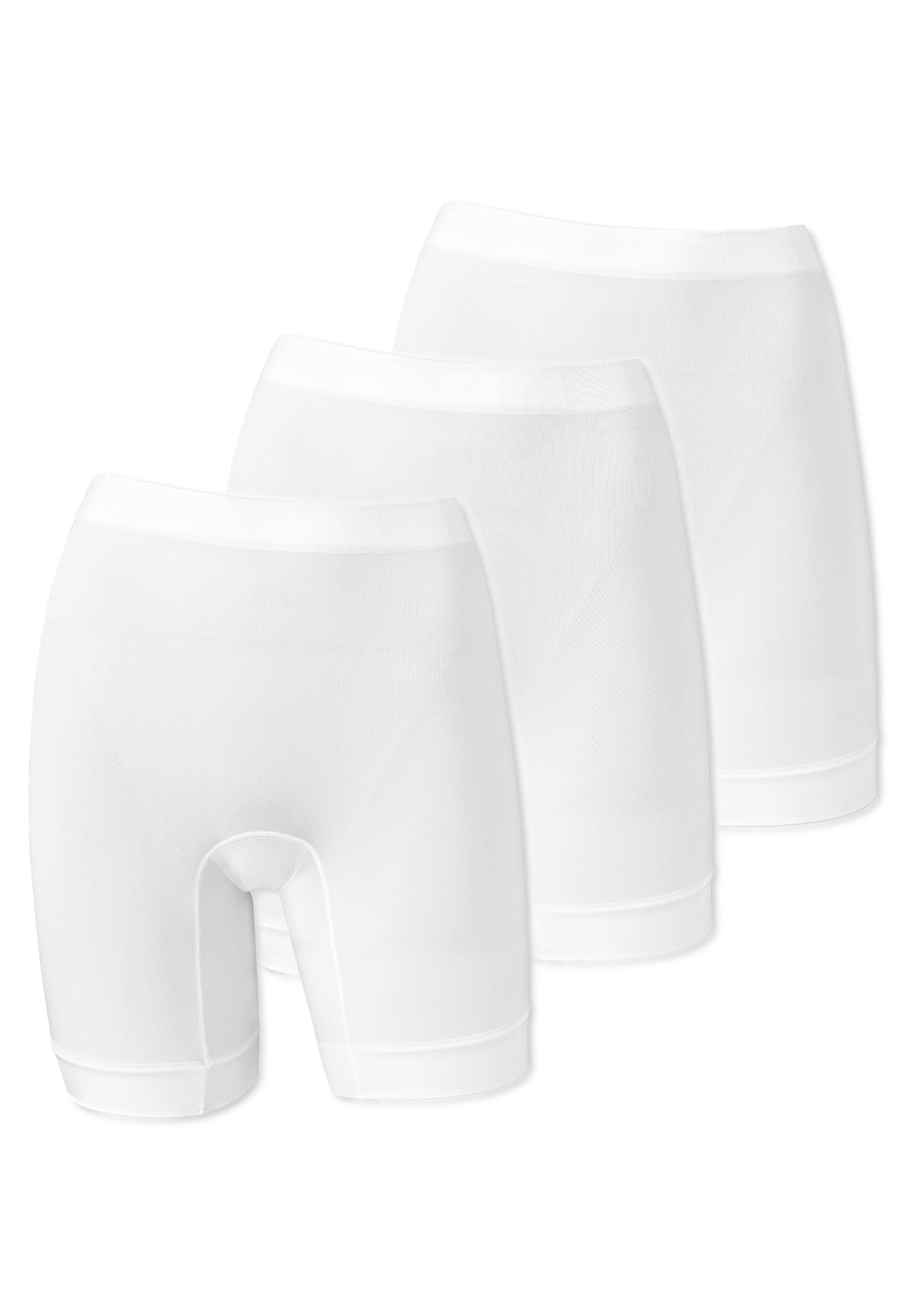 Schiesser Lange Unterhose 3er Seamless Light (Spar-Set, Pack 3-St) Longshorts - Stützend Weiß