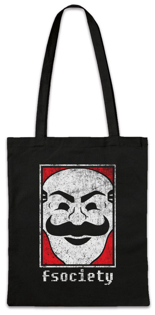 Beuteltasche Mr. Fsociety Logo Stofftasche Symbol Robot Hacker Virus Wurm Malware