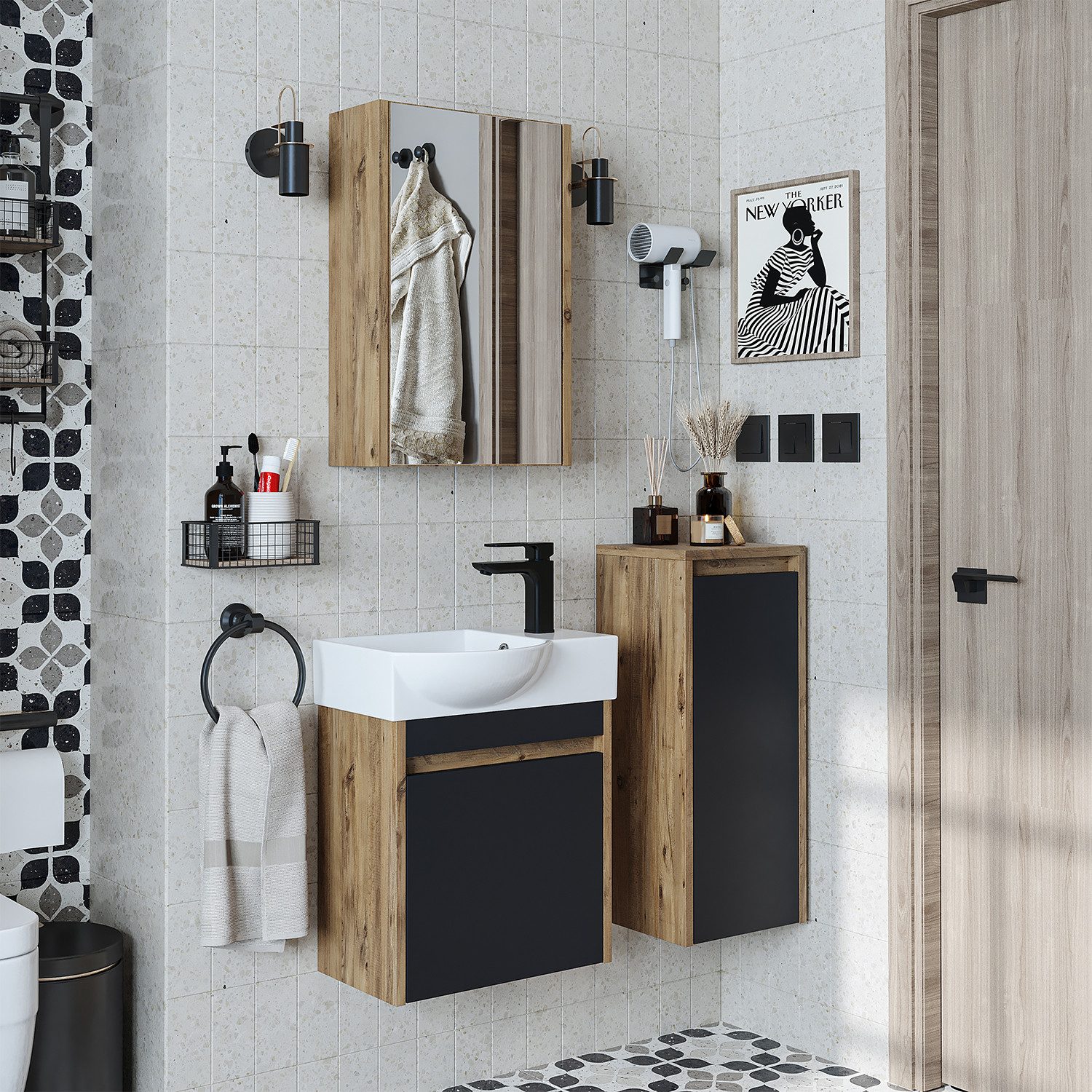 Roomart Badmöbel-Set LEO, (Badmöbelset Unterschrank mit günstig online kaufen