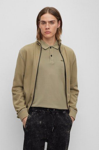 BOSS ORANGE Sweatshirt Zestart mit Markenlabel auf der Brust pastellgrün