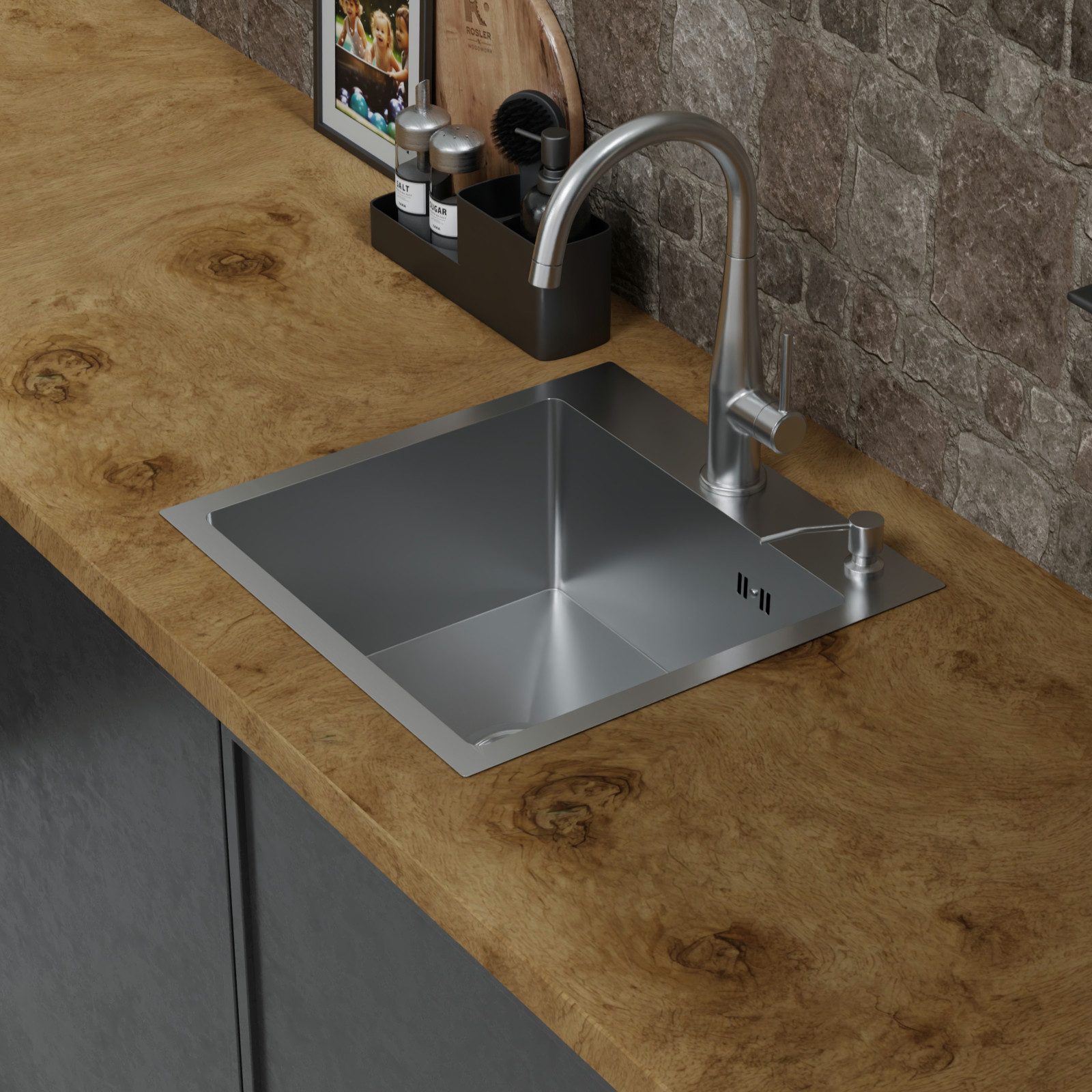 HAGO Edelstahlspüle Einbauspüle 45x45cm Edelstahl Küchenspüle Spülbecken Ec günstig online kaufen