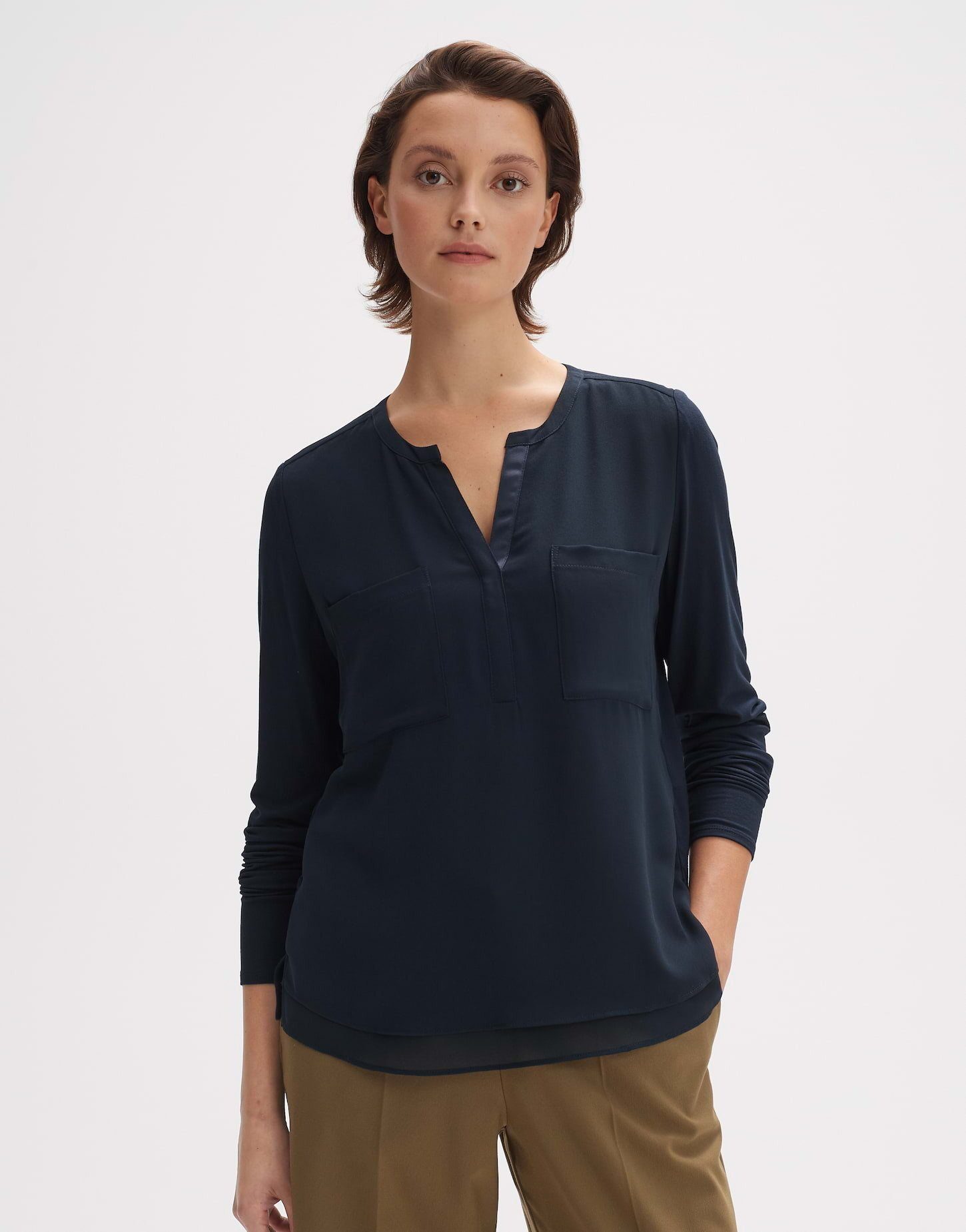 OPUS Shirtbluse Forano lockere Passform Chiffon