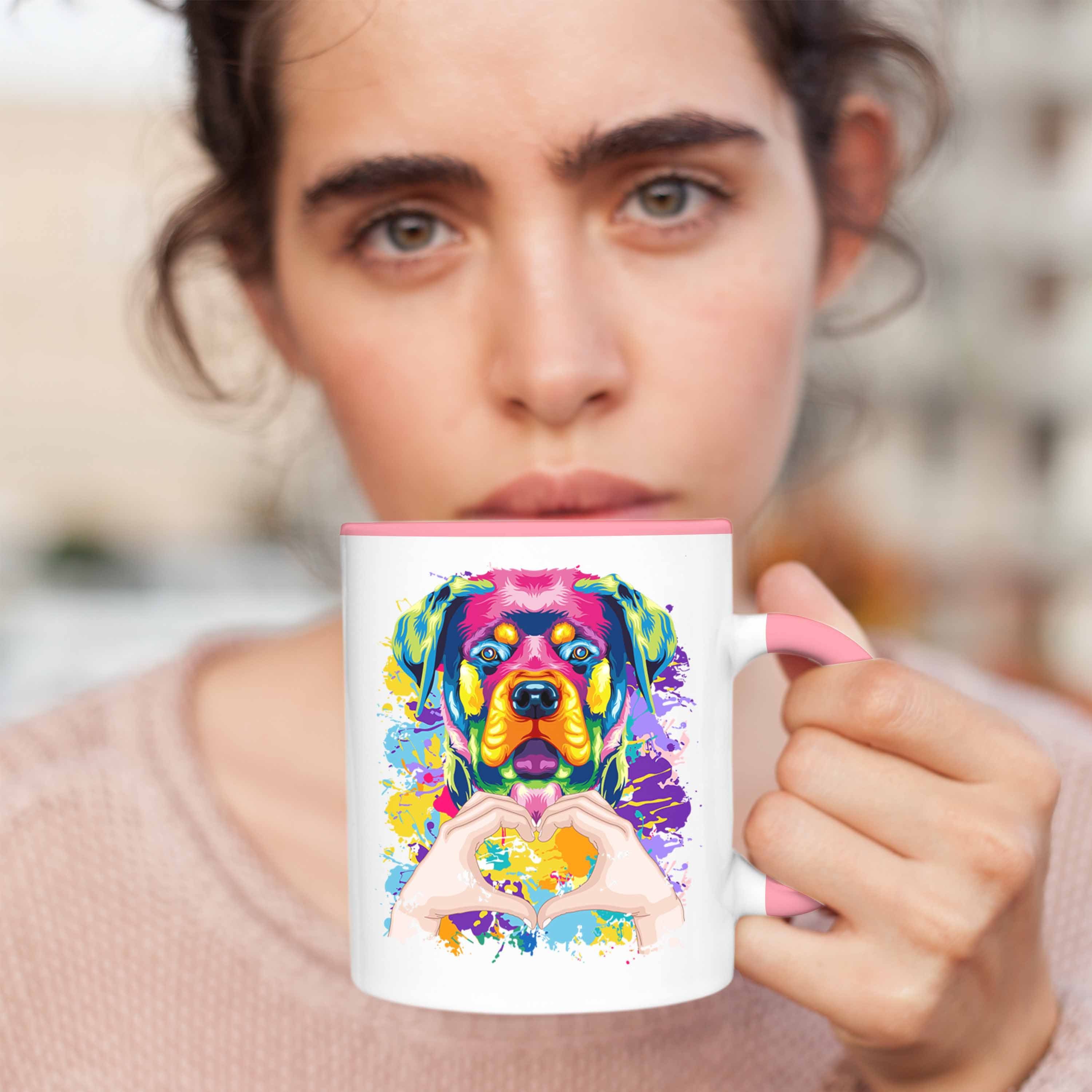 Trendation Tasse Rottweiler Besitzer Farbe Spruch Geschenk Geschenk Love Tasse Rosa Lustiger