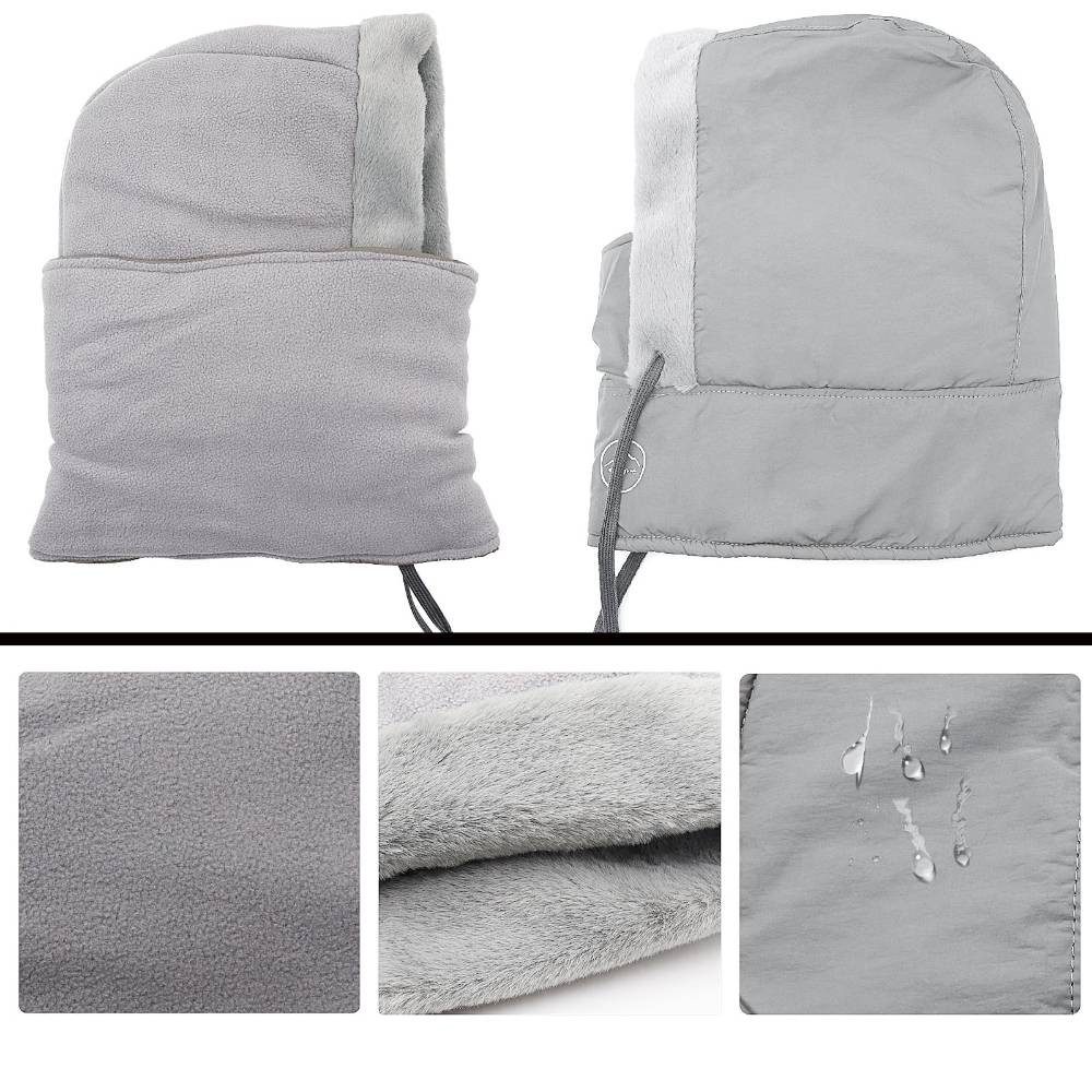 Blusmart Sturmhaube Winter Plüsch Warme Mütze mit Schal (Sturmhaube Mütze und Schal Set, Wasserdicht Winddicht Gesichtskapuze) Für Outdoor-Sportarten, integrierte Kapuze