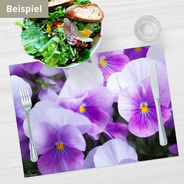 Platzset, Tischset Frühling, Ostern & Blumen - Lila Veilchen, Tischsetmacher, (aus Naturpapier in Aufbewahrungsmappe, 12-St., 44 x 32 cm / lila), Made in Germany