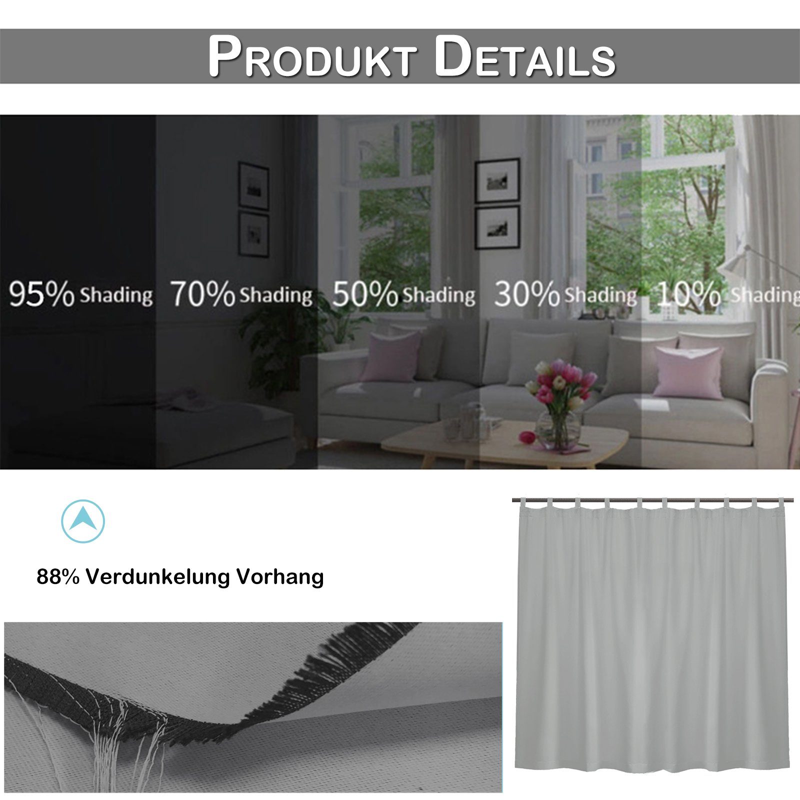 Qelus Vorhang Outdoor Vorhänge Wasserdicht Sonnenschutz günstig online kaufen