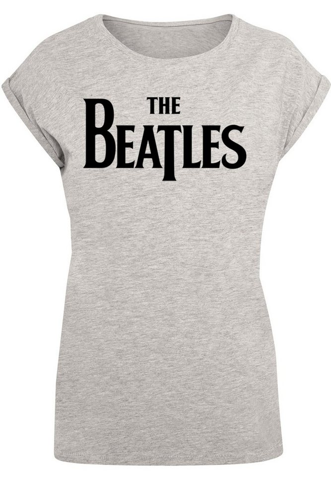 F4NT4STIC T-Shirt The Beatles Band Drop T Logo Black Print, Das Model ist  170 cm groß und trägt Größe M