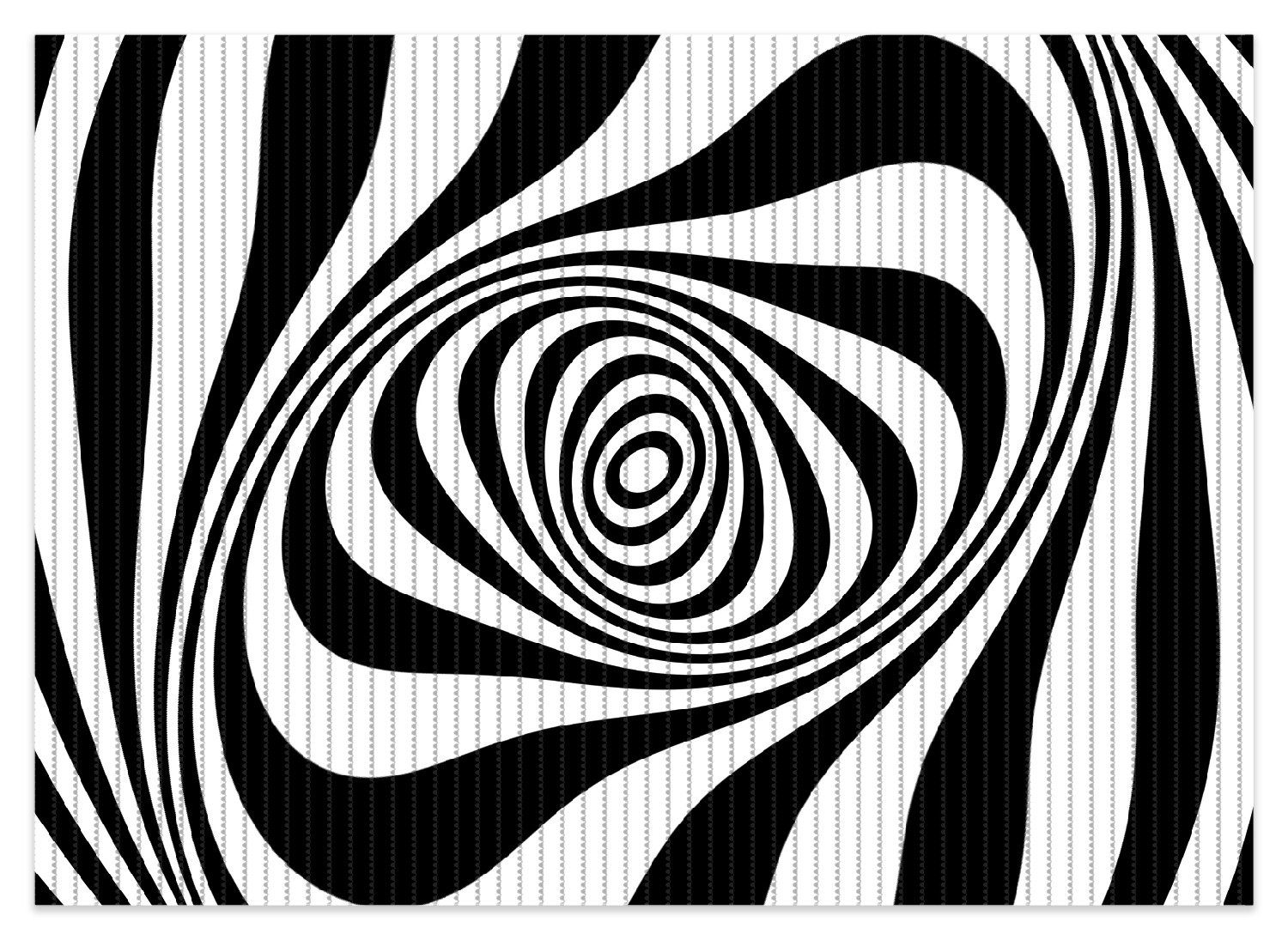 Wallario Schaum-Badematte Optische Täuschung - Zebra Muster - schwarz weiß, Höhe 5.5 mm, rutschhemmend, geeignet für Fußbodenheizungen, Polymer-Schaum, rechteckig