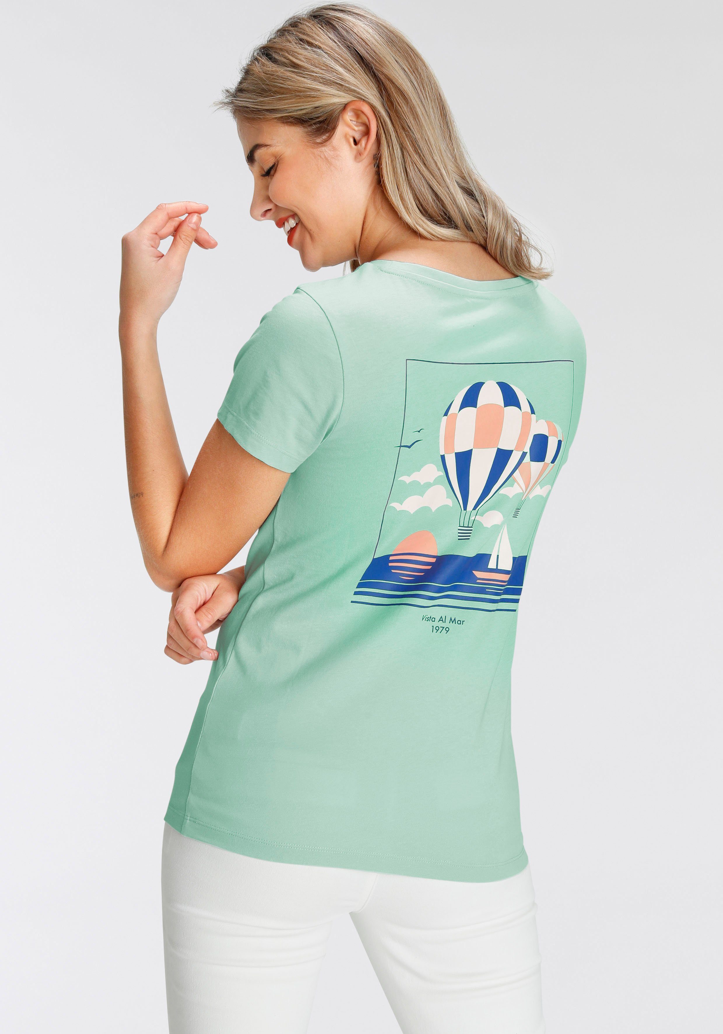 AJC T-Shirt mit sommerlichen Minimal- und großem Druck hinten | T-Shirts