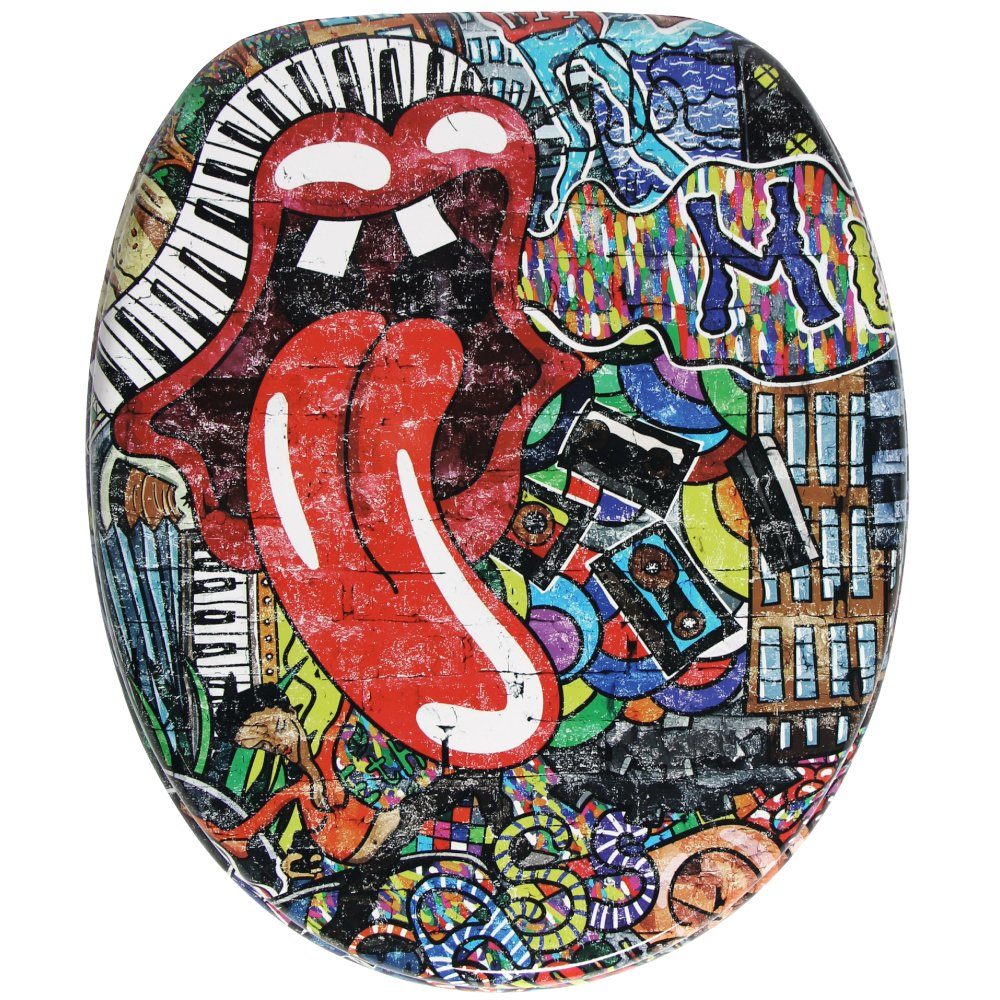 Sanilo Badaccessoire-Set 6-teilig Graffiti, WC-Sitz mit Absenkautomatik, Ba günstig online kaufen