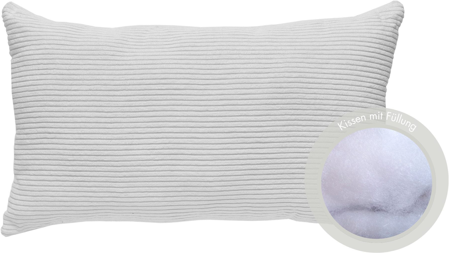 Andiamo Dekokissen Cord Kissen Emy, Kissenhülle mit Füllung, Sofakissen, eckig, 40x40 oder 30x50 cm, auch als 4er Set erhältlich – Bild 3 von 5