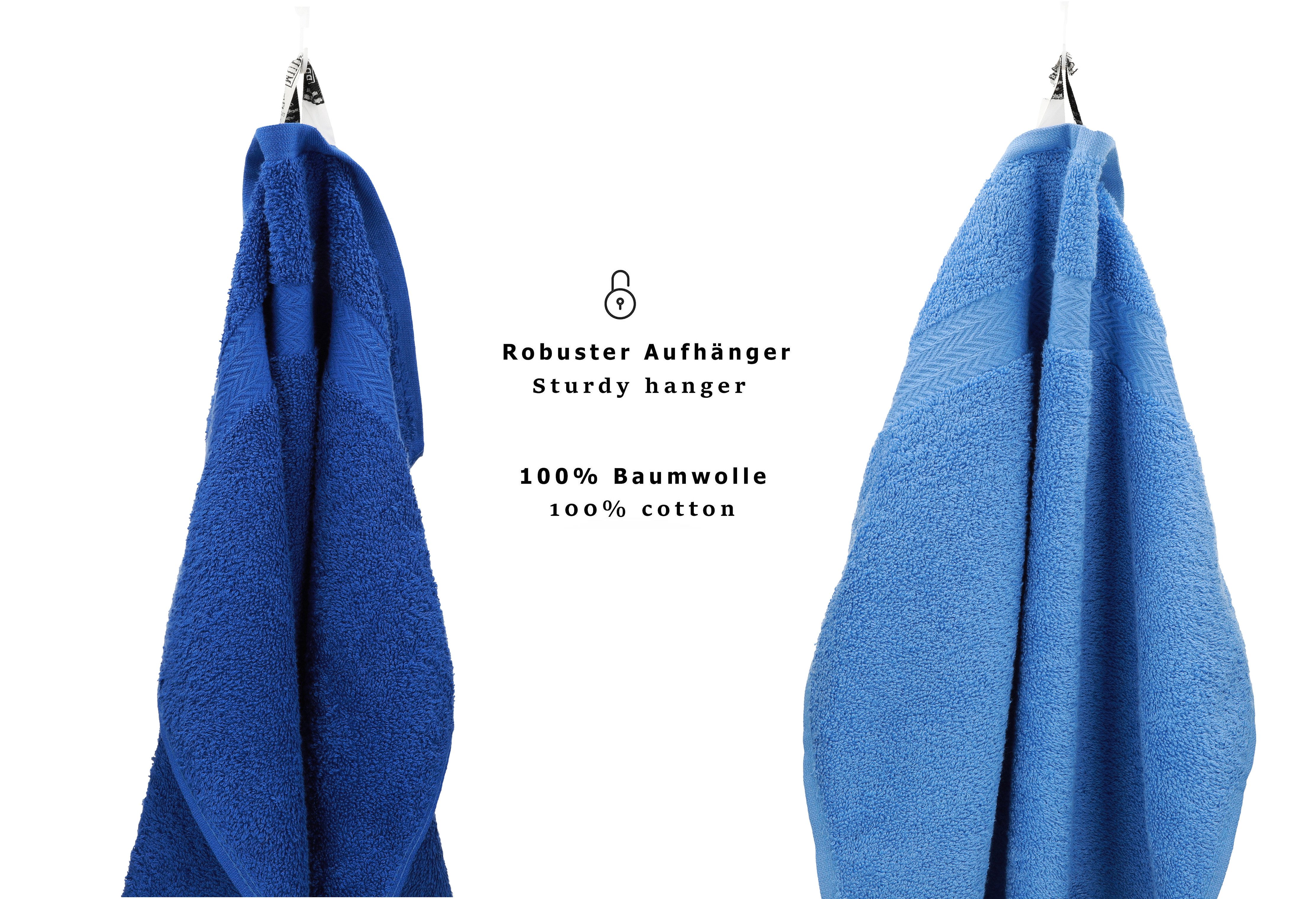 Betz Handtuch Set 10-TLG. Handtuch-Set Premium Farbe Royalblau & Hellblau, 100% Baumwolle, (10-tlg)