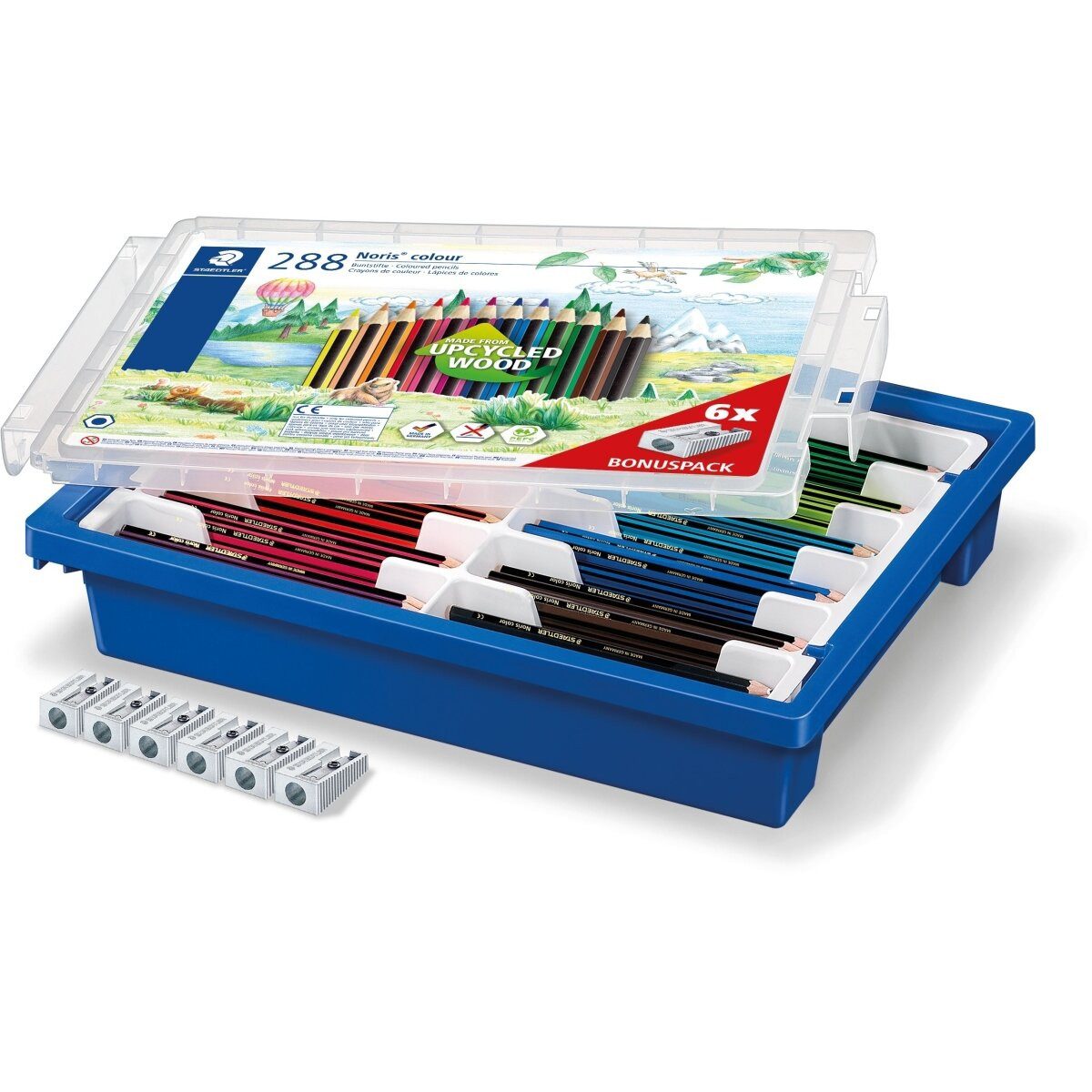 STAEDTLER Buntstift Farbstift Noris colour Gratnell Tray mit 288 Farbstiften in 12 Farben