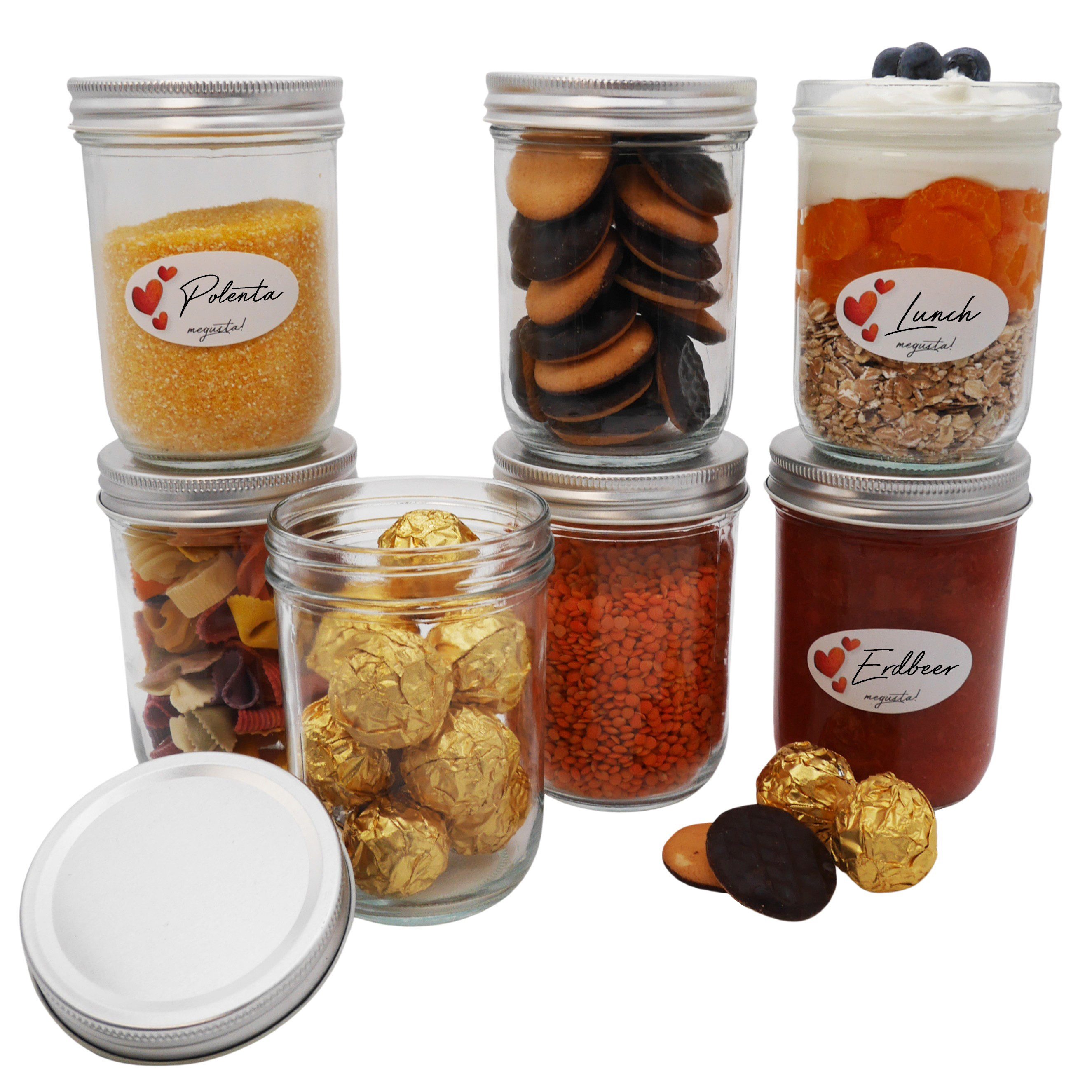 Einmachglas Vorratsglas Mealprep, Fermentieren Backen Einfrieren, 480 ml