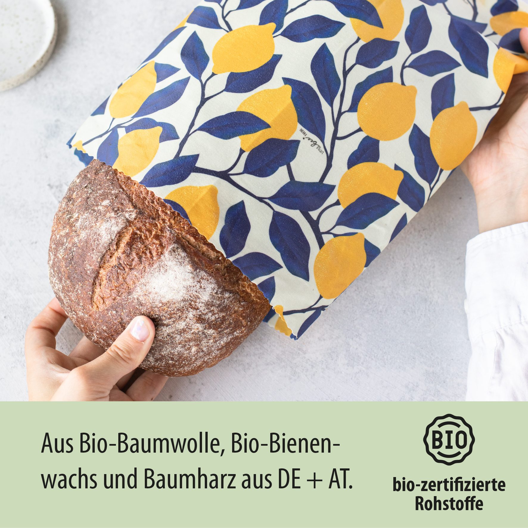 little bee fresh Bienenwachstuch großer Beutel mit Bio-Bienenwachs, wiederverwendbar, plastikfrei, nachhaltig, regional