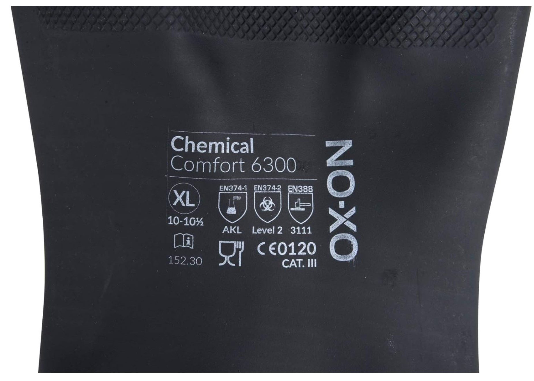 OX-ON Chemikalien-Schutzhandschuhe OX-ON Chemikalienschutzhandschuhe Comfort 6300, schwarz Größe (9/L), 1 – Bild 5 von 5