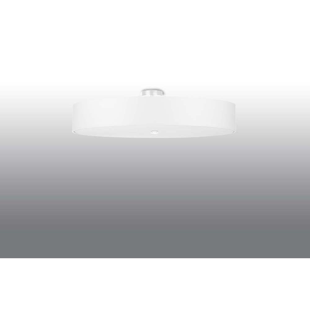 etc-shop Deckenstrahler, Leuchtmittel nicht inklusive, 80 Wohnzimmer cm Stoff Glas Weiß Deckenleuchte Deckenlampe L