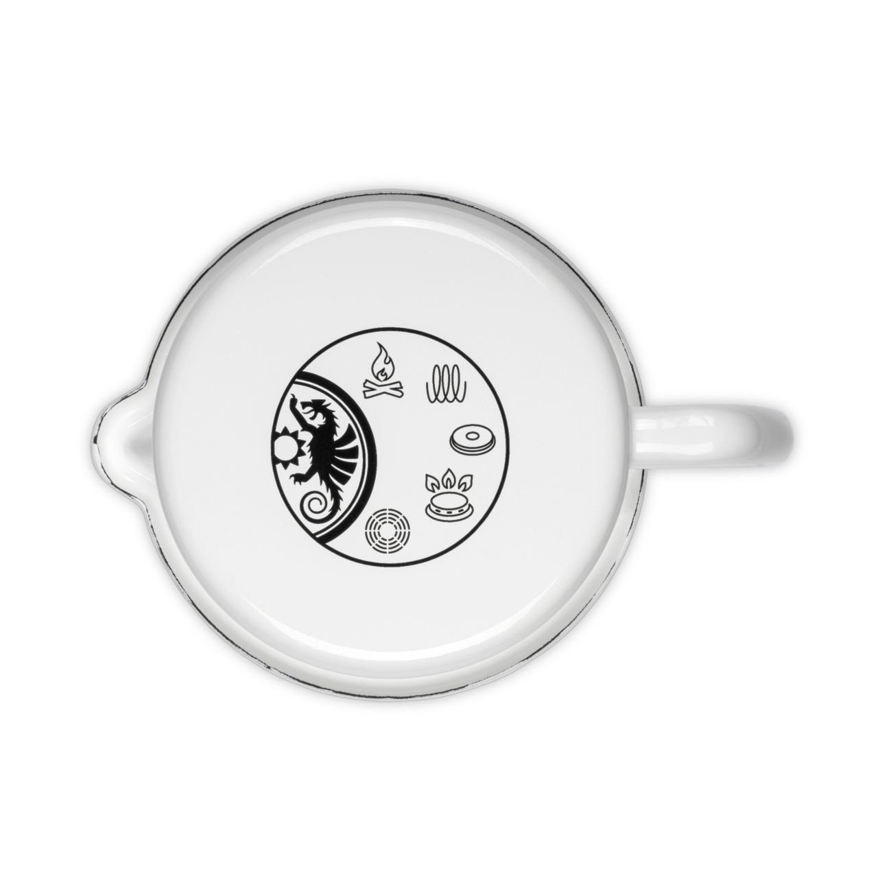 Petromax Messbecher, Emaille Milchtopf, Messbecher weiß (1,0 Liter) Küchen-Zubehör