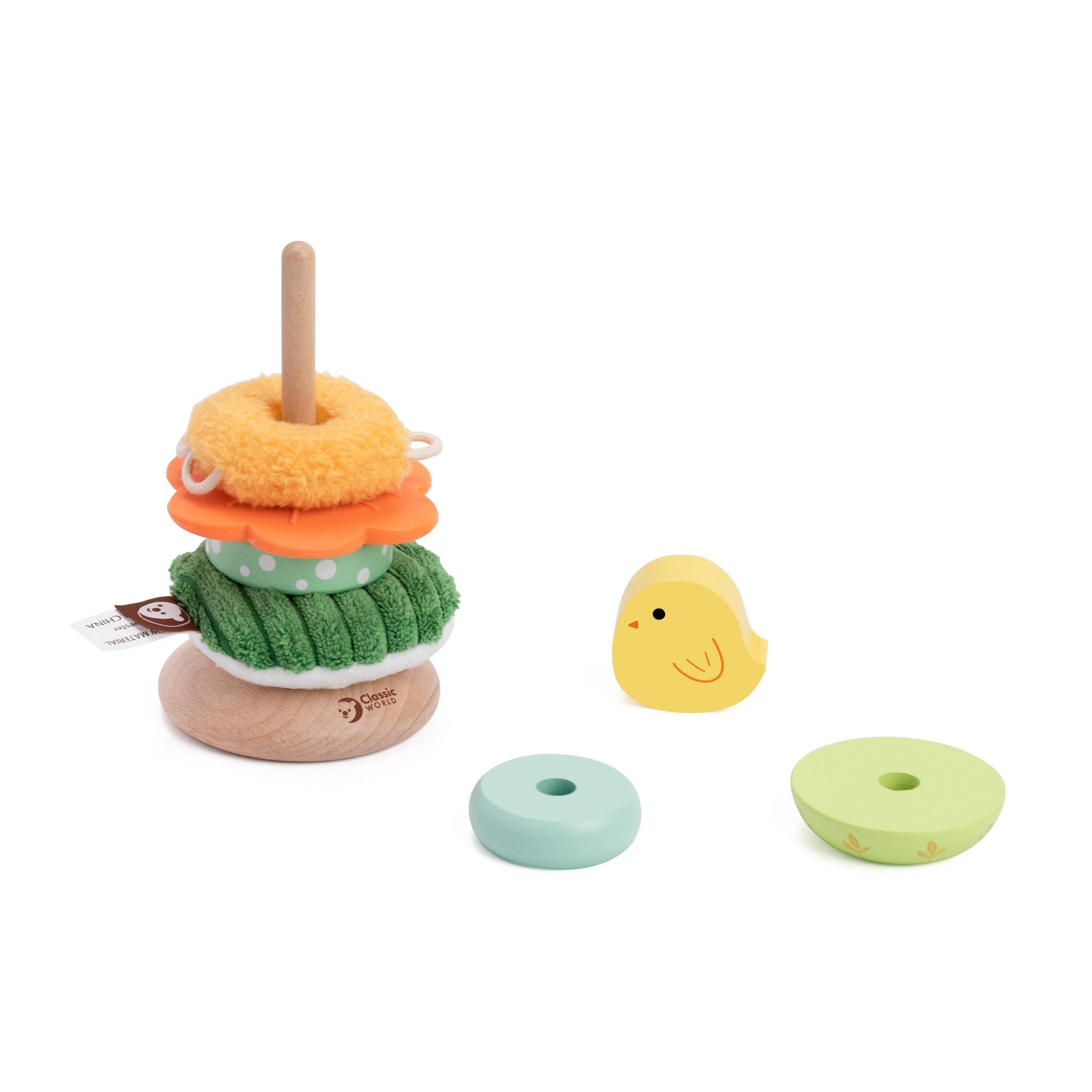 Classic World Stapelspielzeug Classic World - Stapelturm Vogel - 8,3x8,3x17,1 cm - 12M+, (9-tlg)