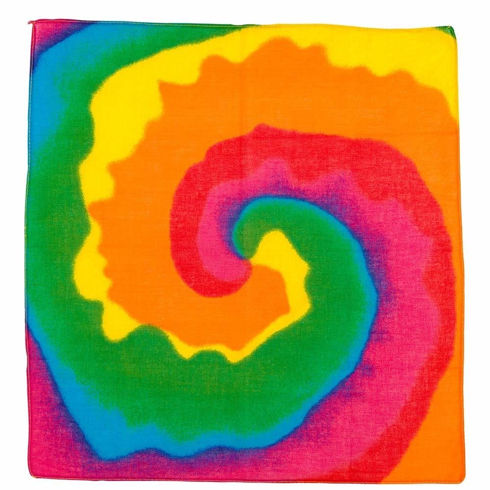 Widmann S.r.l. Kostüm Bandana Batik Halstuch Hippie Kostüm - 55x55cm, B