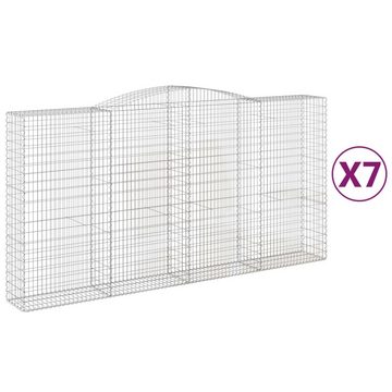 vidaXL Blumentopf Gabionen mit Hochbogen 7 Stk. 400x50x200/220cm Verzinktes Eisen (7 St)