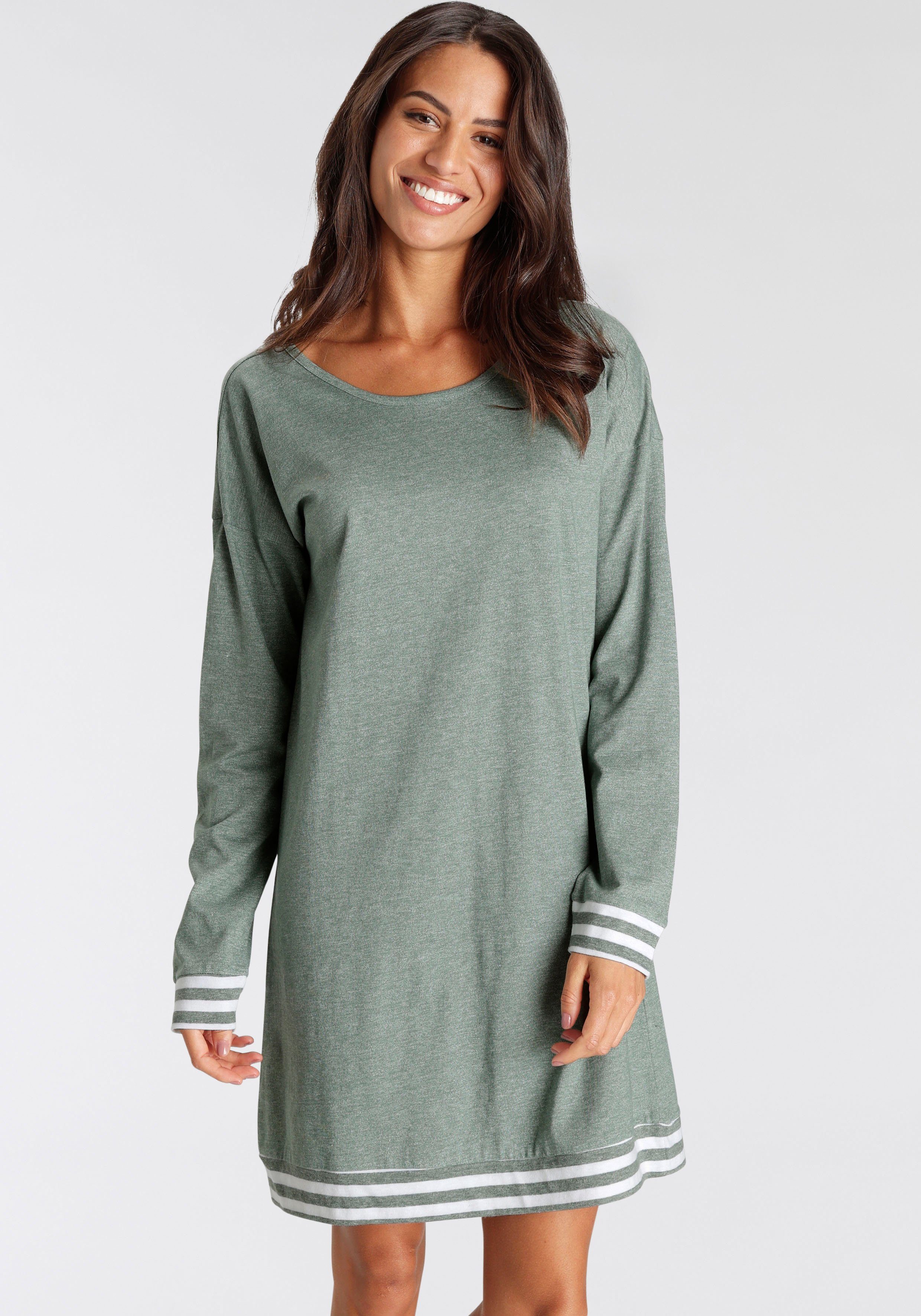 Vivance Dreams Sleepshirt mit Streifen-Details günstig online kaufen