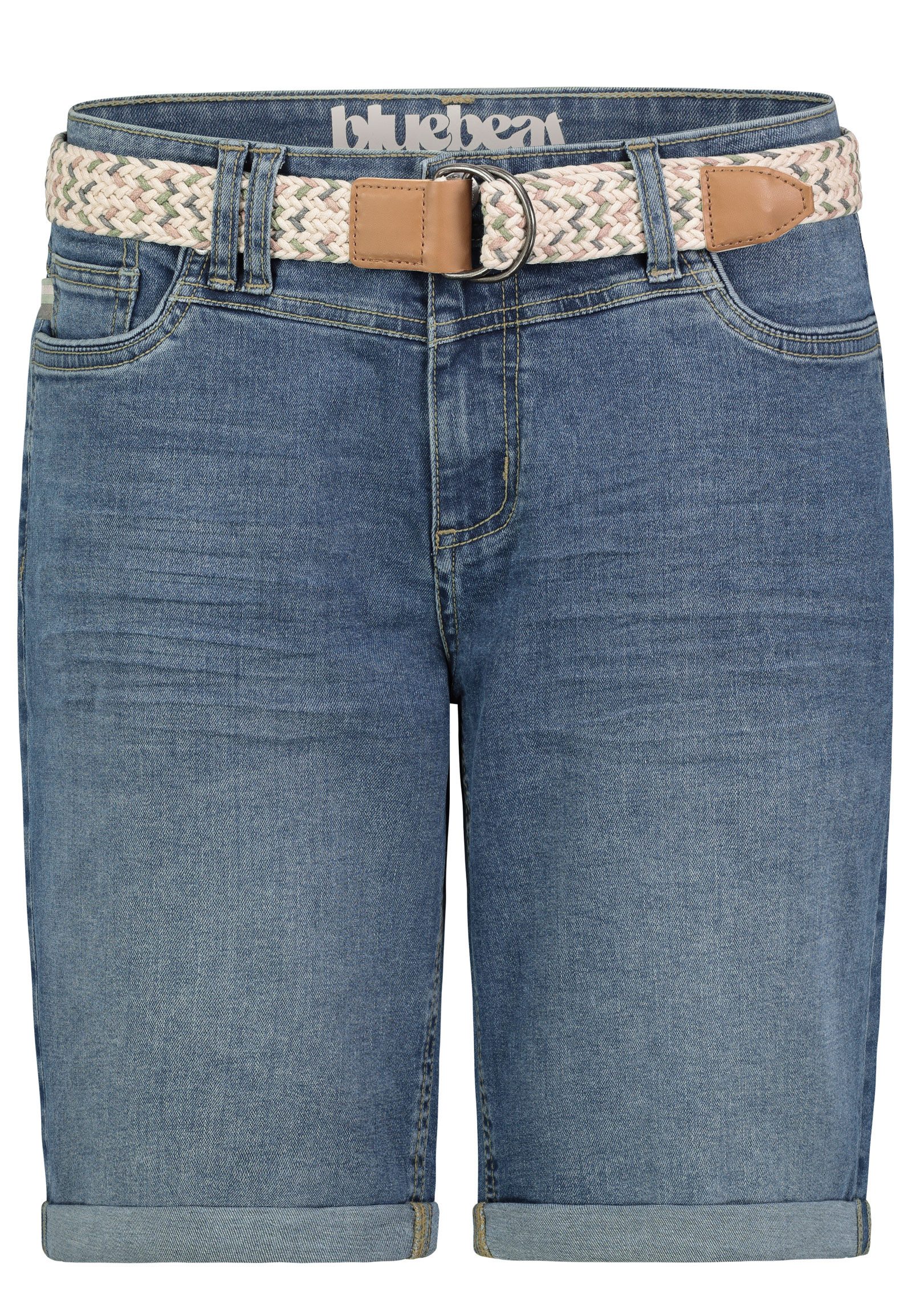Shorts Damen Jeans Bermudas kurze Hose Baumwolle Sommer Stoff