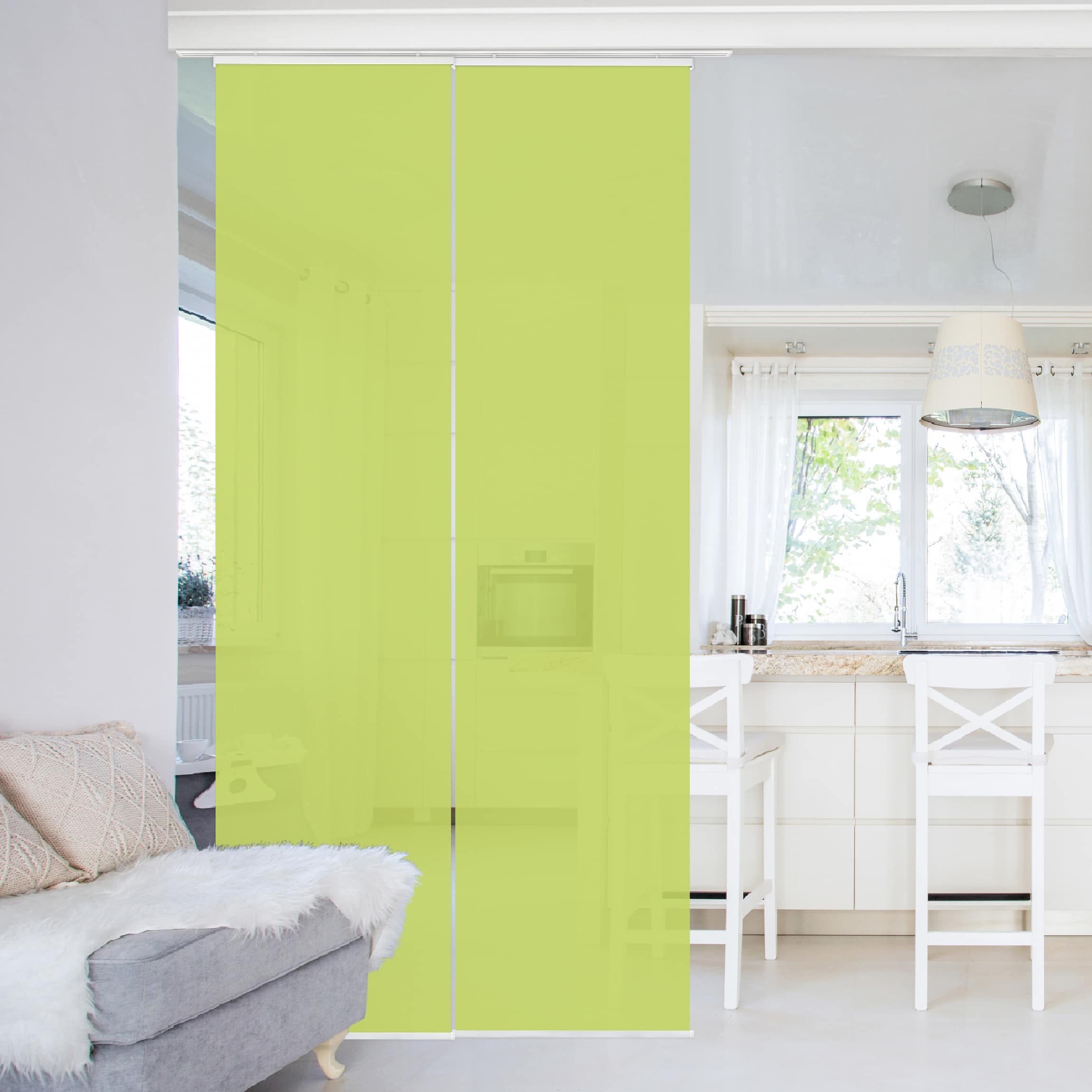 Bilderdepot24 Schiebegardine modern Flächenvorhang blickdicht Frühlingsgrün günstig online kaufen