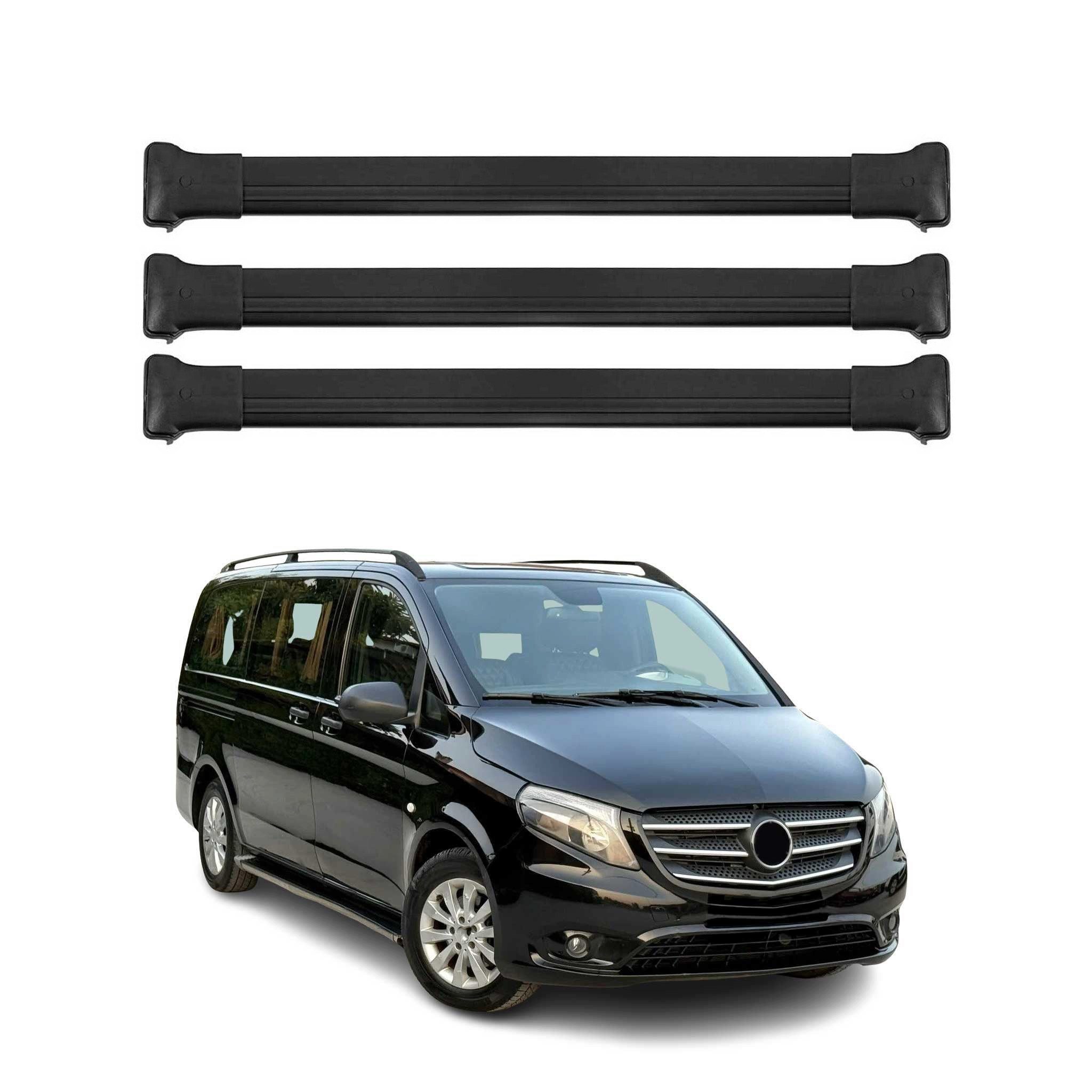 OMAC Dachträger Dachträger für Mercedes Viano Vito W639 W447 2003-2026 75kg (3-St), Wasserbeständig,Abnehmbar,Multifunktional,Leichtgewichtig