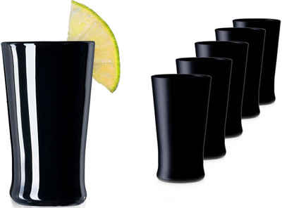 PLATINUX Schnapsglas »Schwarze Shotgläser«, Glas, Set 6 Teilig Pinnchen Wodkagläser Schnapsglas Tequilagläser 20ml (max. 30ml)