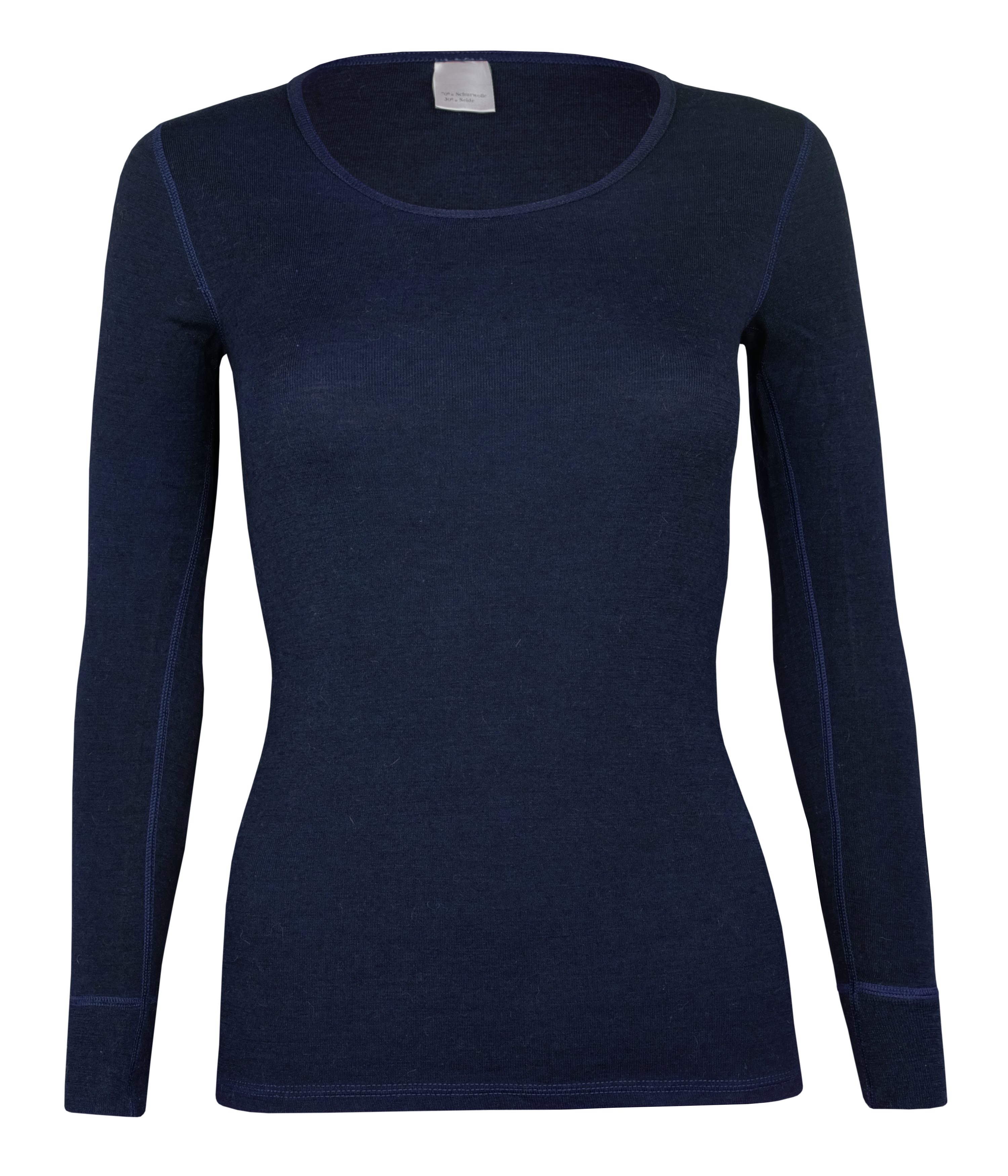 Unterhemd für Damen mit langem Arm reine Naturwäsche aus Merino&Baumwolle