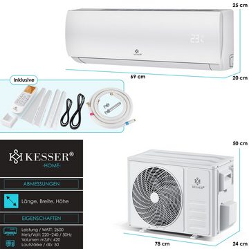 KESSER Split-Klimagerät, Klimaanlage Klimagerät Split mit WiFi/App Funktion