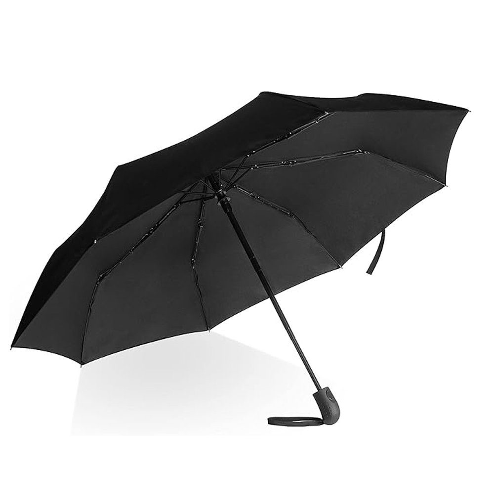 mit Auf-zu-Automatik, & Schwarz Herren AKKEE Damen für Taschenregenschirm Taschenschirm