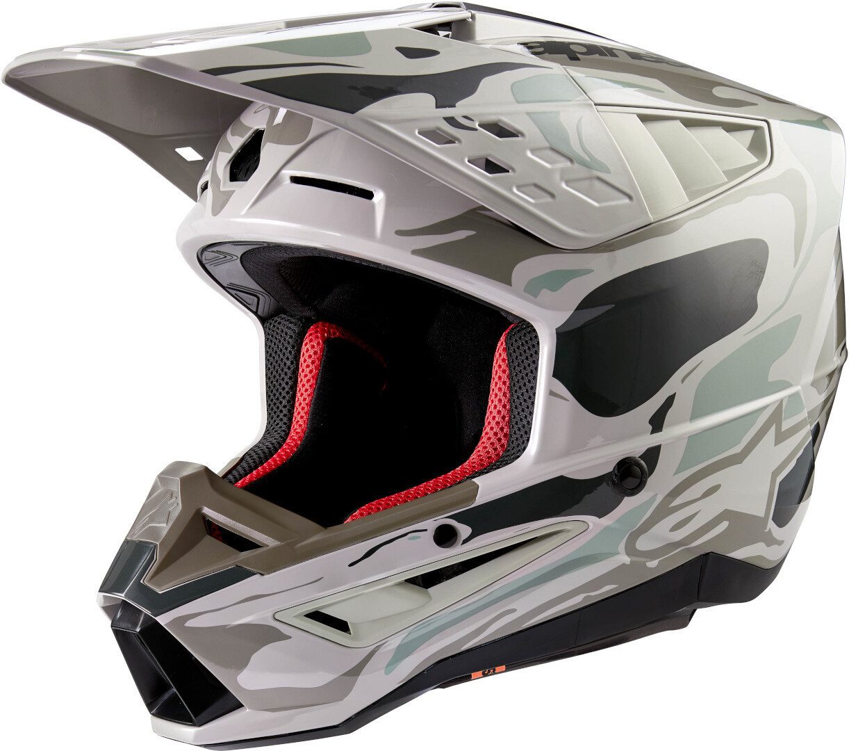 Alpinestars Motocrosshelm S-M5 Mineral 2024 Motocross Helm, Notfallsystem-polsterung (eqrs)
