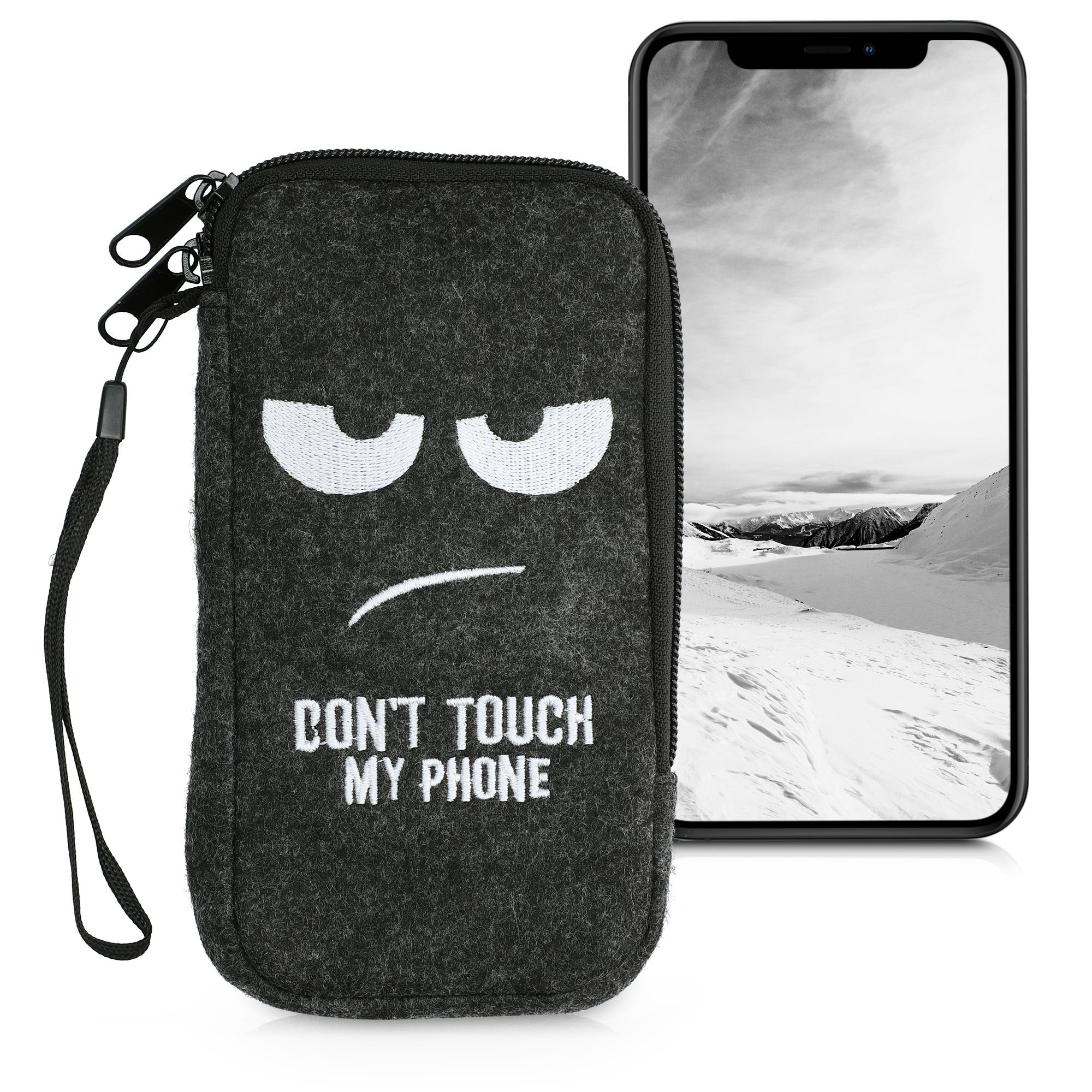 kwmobile Handytasche Handytasche für Smartphones XL - 6,7/6,8" (1-tlg), Handy Filztasche - 17,2 x 8,4 cm Innenmaße