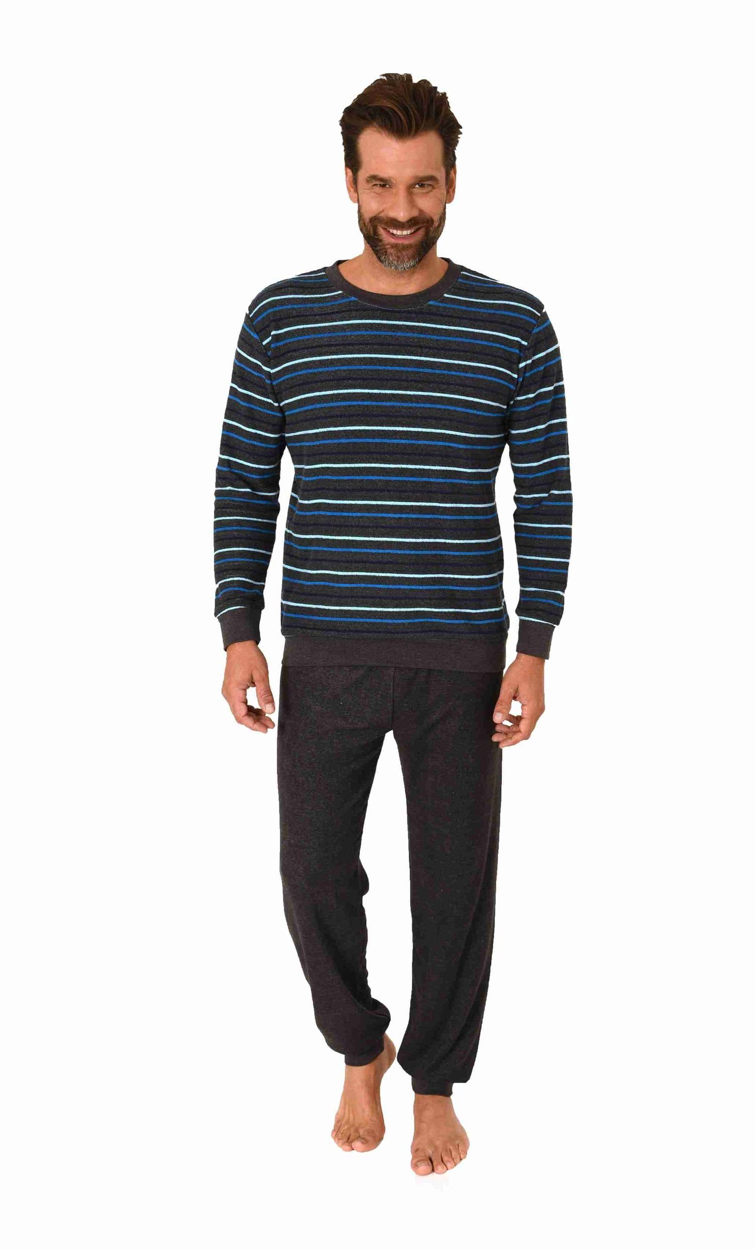 Normann Pyjama Herren langarm Frottee Schlafanzug günstig online kaufen