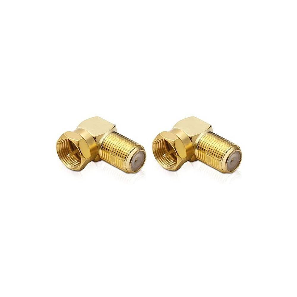 conecto F-Verbinder, 90° Winkel-Adapter, F-Stecker auf F-Buchse, Adapt SAT-Kabel