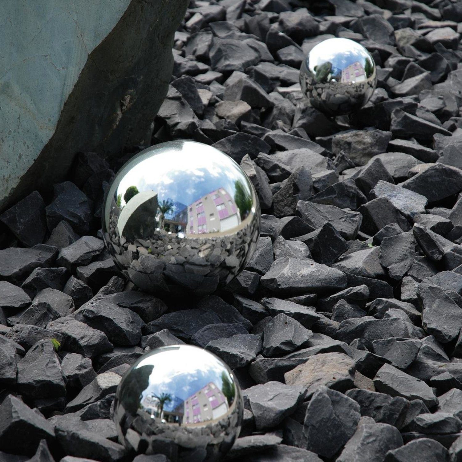 EUROPALMS Dekokugel XL Dekokugel 20cm Baumkugel silber glänzend Innen u. Au günstig online kaufen