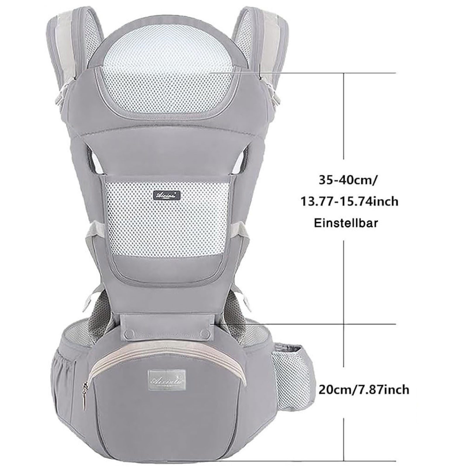 MODFU Bauchtrage 6 in 1 Babytrage Baby Neugeborene Multifunktionale Kindertrage (Mütter Väter einfach Anzuziehen mit Hüftsitz Ergonomisch Atmungsaktiv, 1-tlg., gemütlich leichtgewichtig verstellbarer Sitz 3D Air Mesh Rucksack), für Neugeborene bis Kleinkinder von 3 bis 36 Monate (4 bis 20 kg)