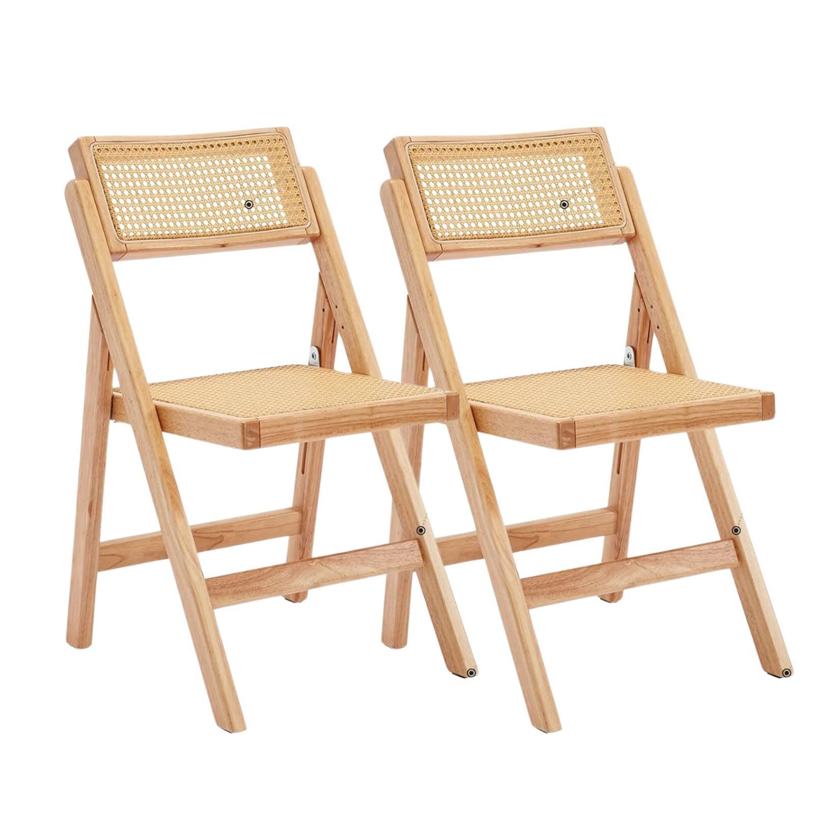 WAHSON OFFICE CHAIRS Esszimmerstuhl Esszimmerstühle 2er Set Vintage Holz Rattan Akzentstühle für Esszimmer (2 St)
