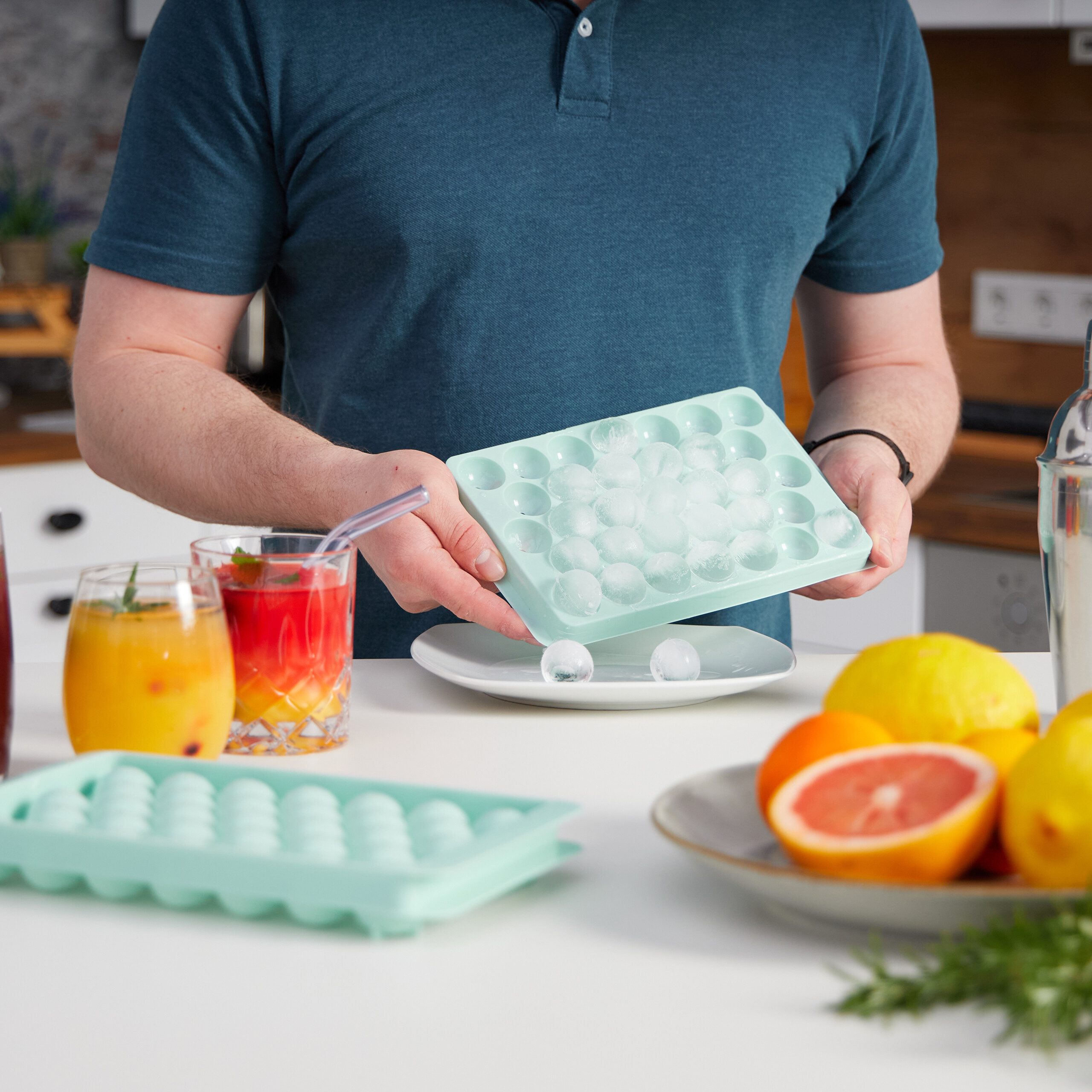 relaxdays Eisform Runde Eiswürfelform im 3er Set