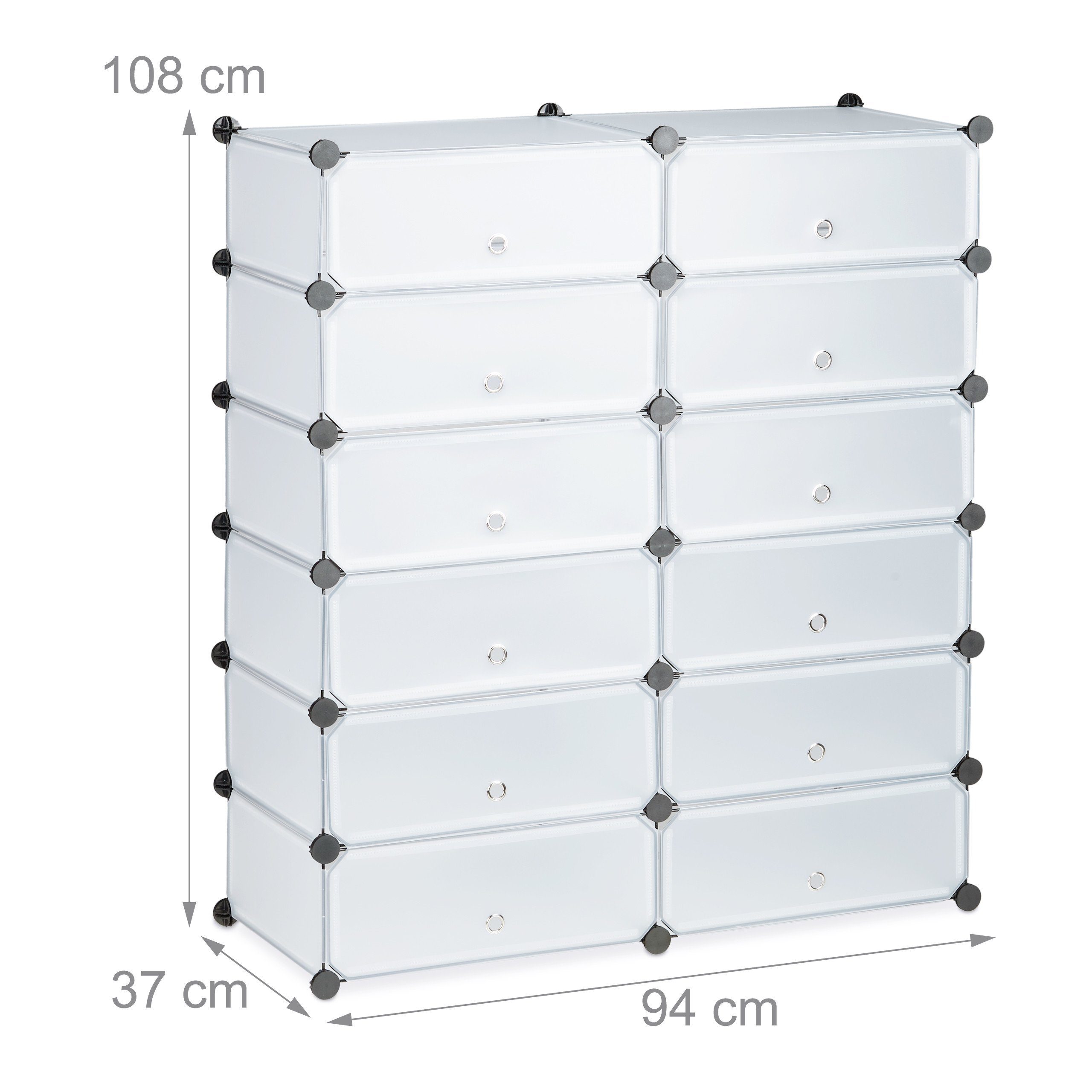 relaxdays Schuhschrank mit 12 Fächern (100-St) transparent – Bild 4 von 5