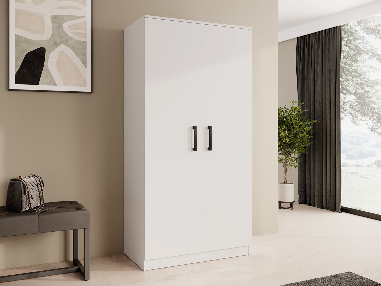 Beautysofa Kleiderschrank TREND 2-türig mit Selbsteinzug, günstig online kaufen