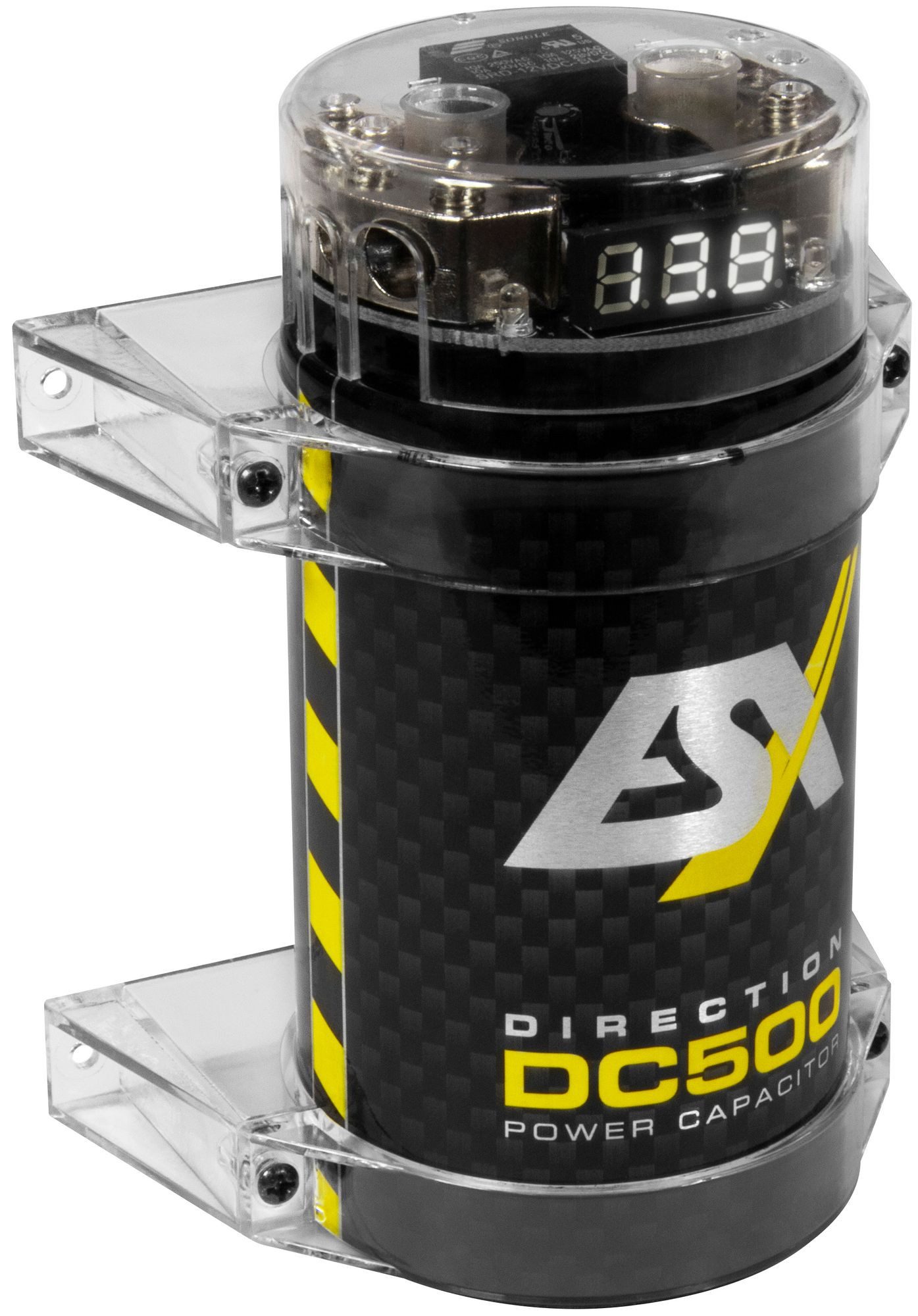 ESX DC500 0.5 Farad Puffer-Kondensator mit integriertem Verteilerblock Endverstärker