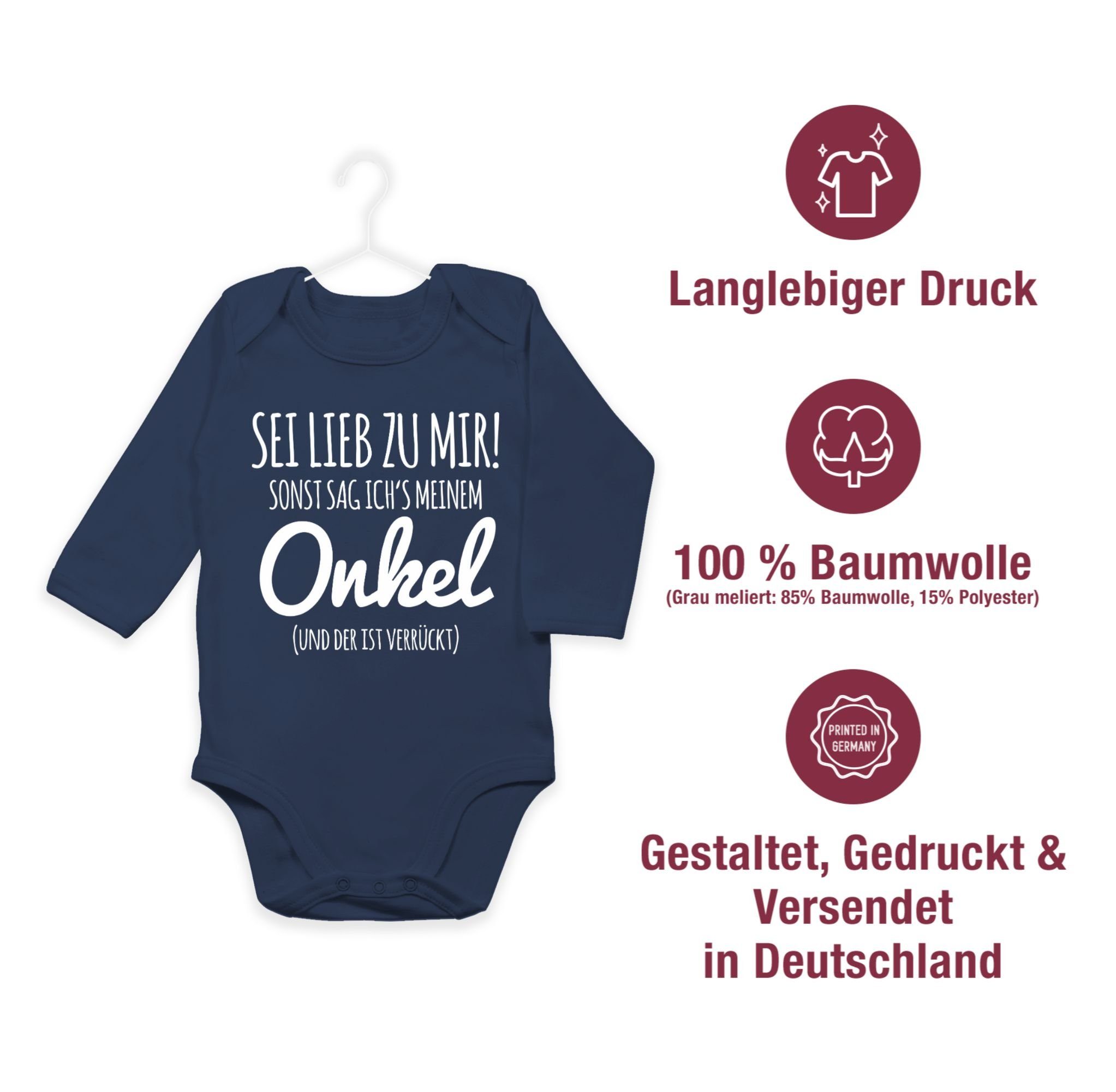 Onkel sonst Baby lieb zu Sprüche Shirtracer Blau 2 mir Navy Sei sag ichs meinem Shirtbody