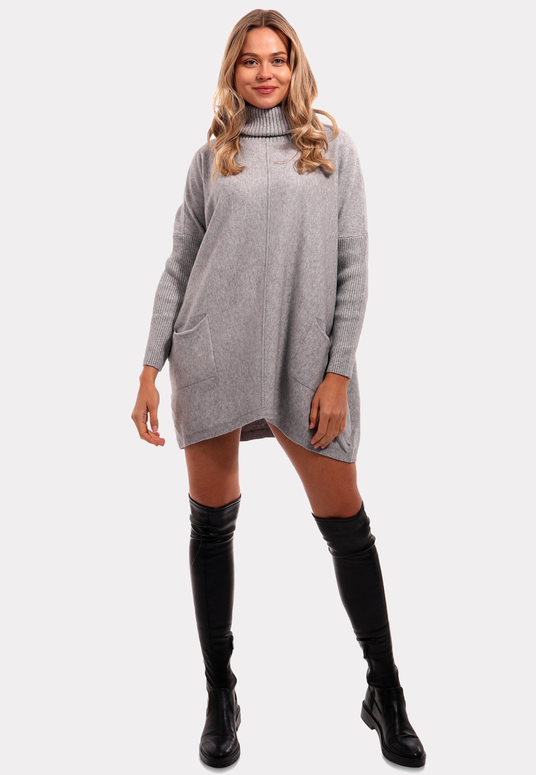Style Feinstrick Fashion Casual Sweater Grau Rollkragenpullover YC & Strickmix aus Pullover