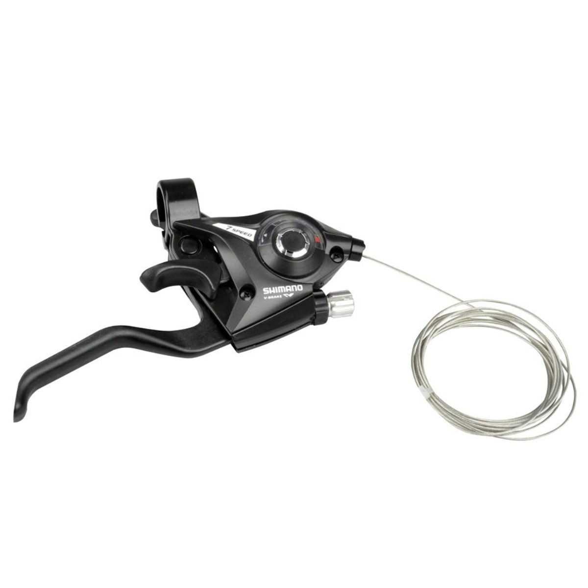 Shimano Schaltung Acera ST-EF500 Schalthebel / Bremshebel Rechts, 7-fach 2 Finger EZ-Fire Plus V-Brake mechanische Scheibenbremse MTB