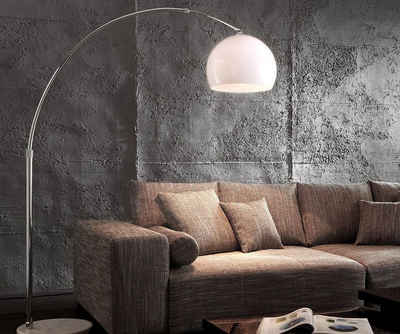 DELIFE Stehlampe »Big-Deal«, Eco Lounge Weiss Marmor verstellbar Bogenleuchte